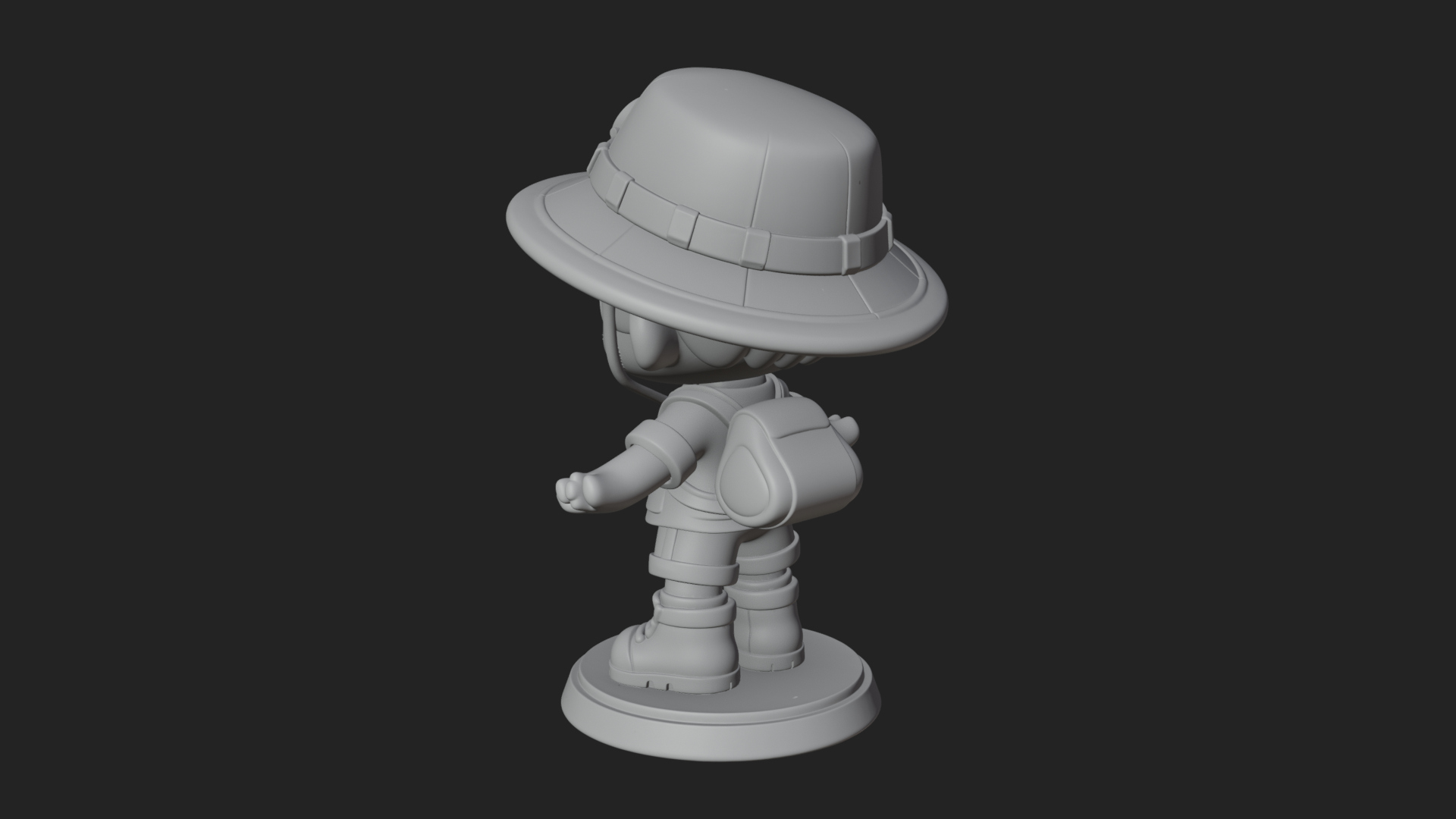 Chibi Safari Explorer Statue Design 12 3D Print Model 3D Model
