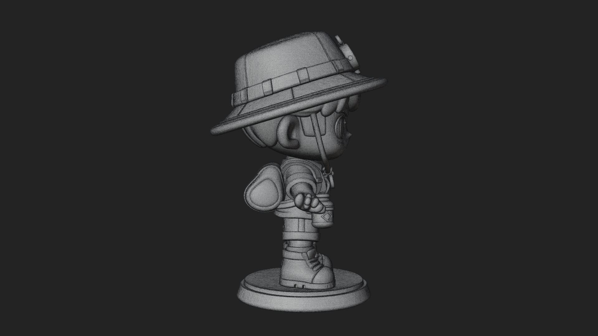 Chibi Safari Explorer Statue Design 12 3D Print Model 3D Model