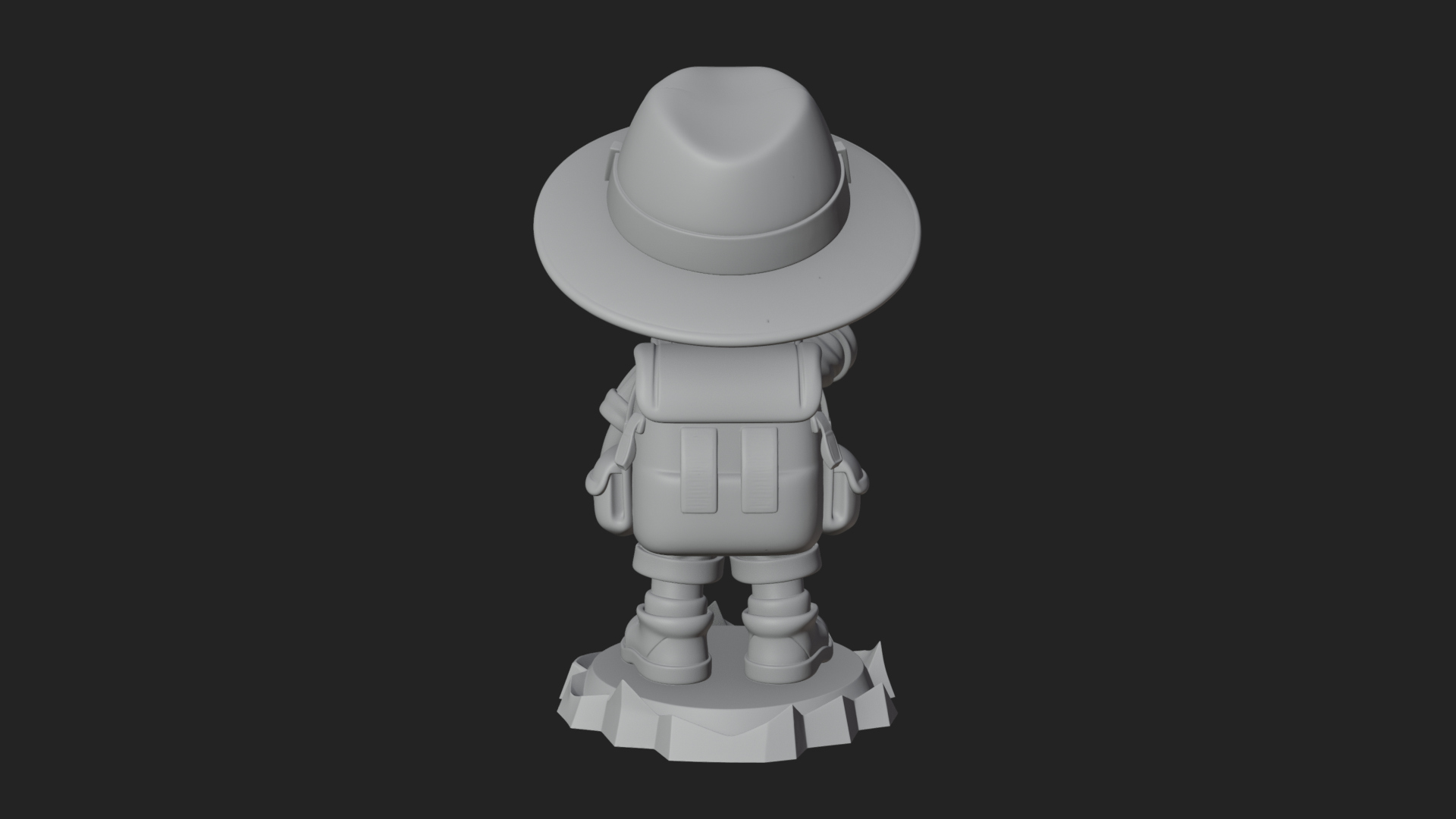 Chibi Safari Explorer Statue Design 2 3D Print Model 3D Model
