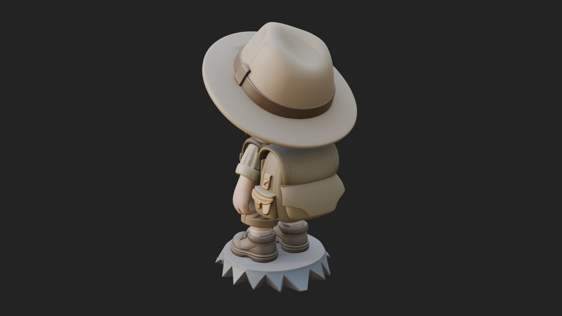 Chibi Safari Explorer Statue Design 3 3D Print Model 3D Model