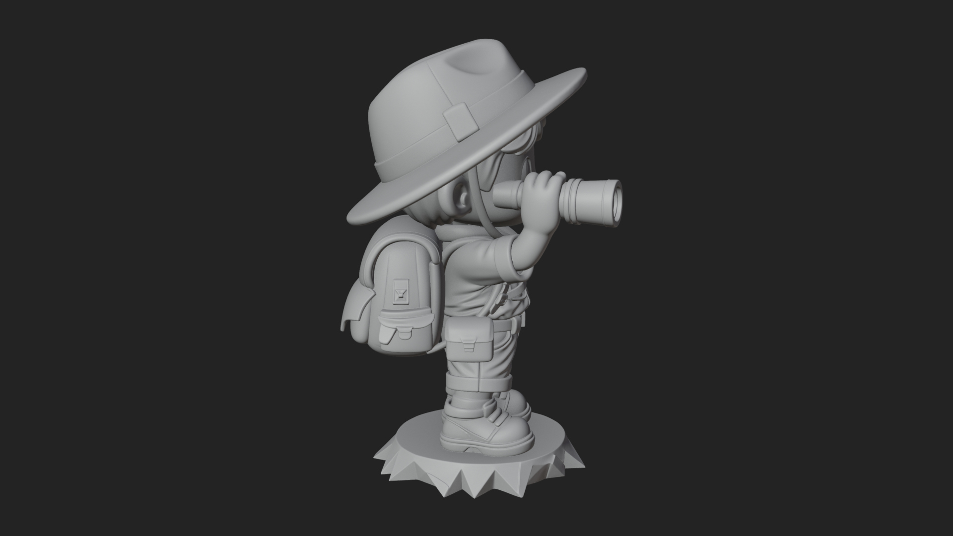 Chibi Safari Explorer Statue Design 3 3D Print Model 3D Model
