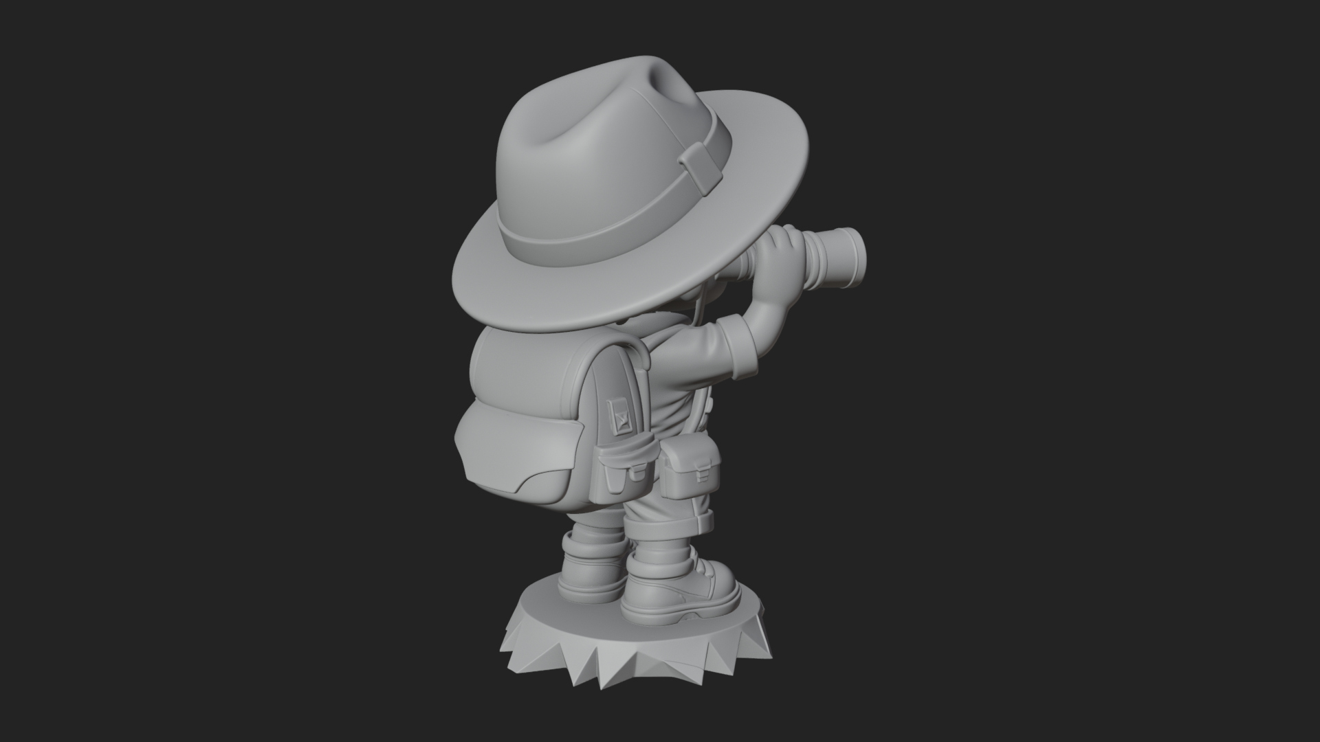 Chibi Safari Explorer Statue Design 3 3D Print Model 3D Model
