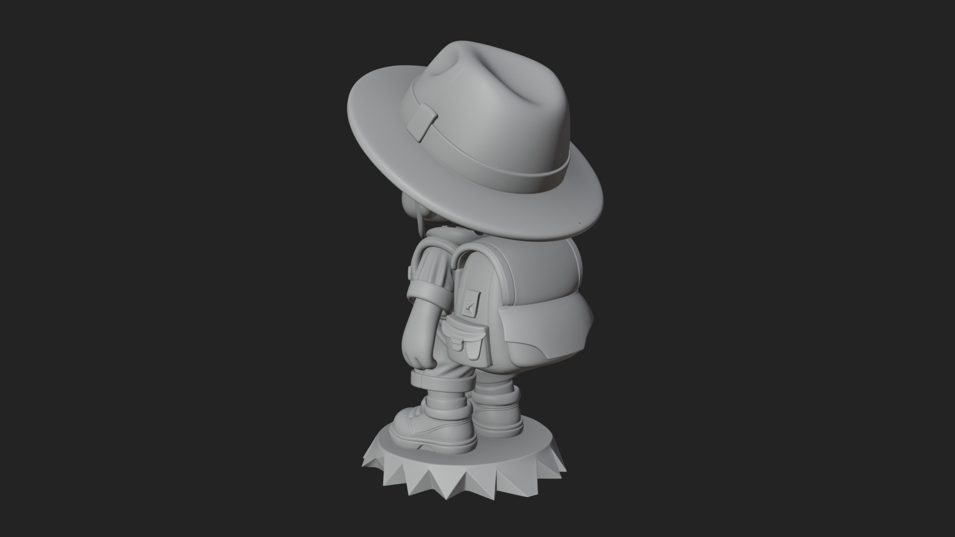 Chibi Safari Explorer Statue Design 3 3D Print Model 3D Model