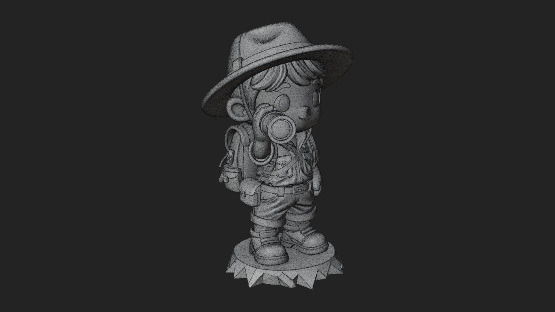 Chibi Safari Explorer Statue Design 3 3D Print Model 3D Model