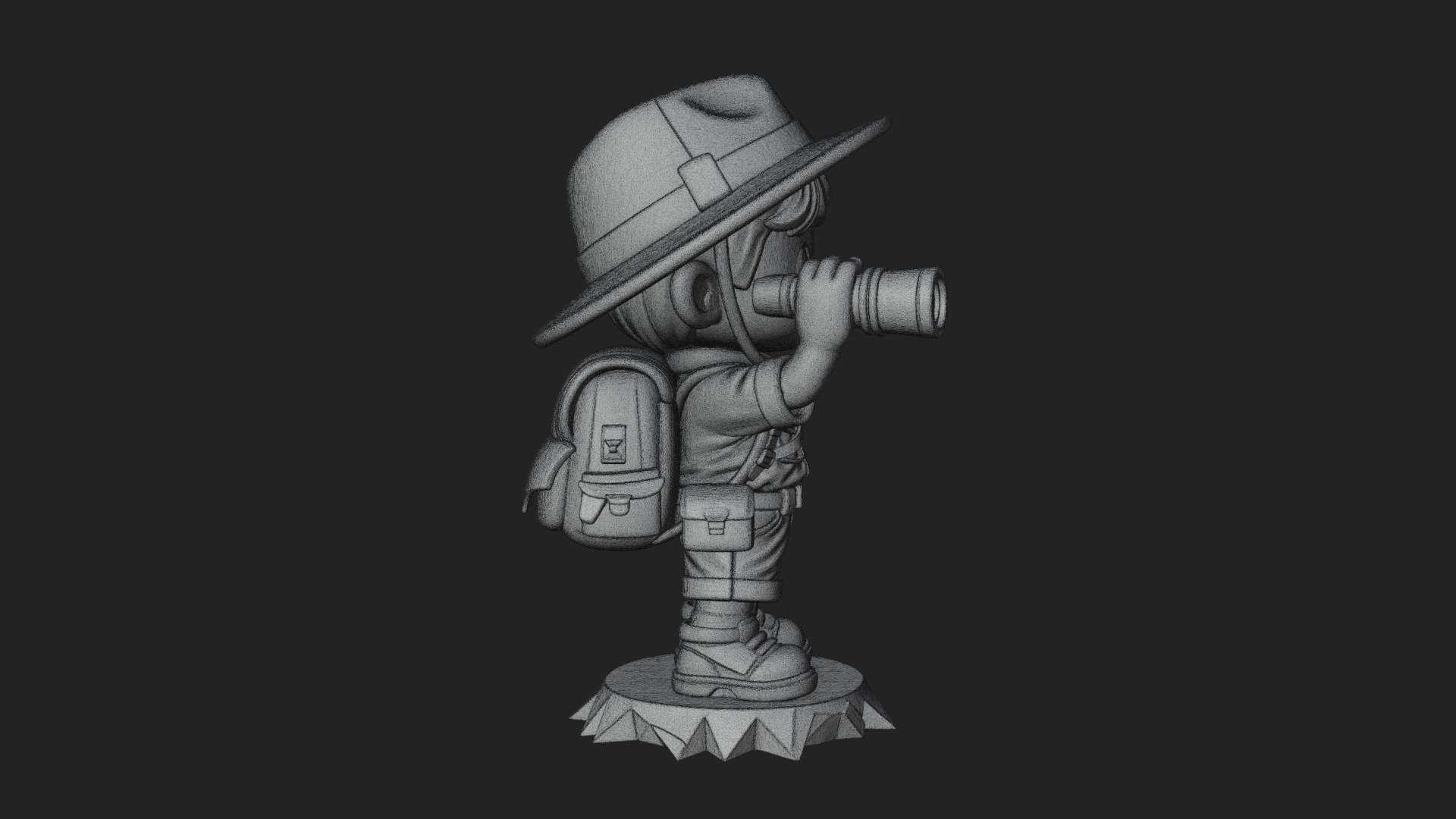 Chibi Safari Explorer Statue Design 3 3D Print Model 3D Model