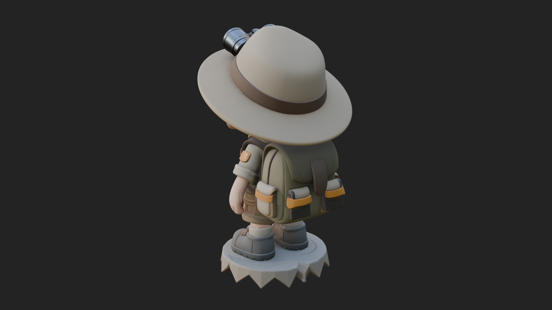 Chibi Safari Explorer Statue Design 4 3D Print Model 3D Model