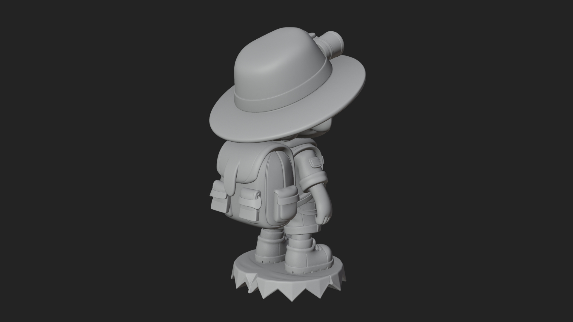 Chibi Safari Explorer Statue Design 4 3D Print Model 3D Model