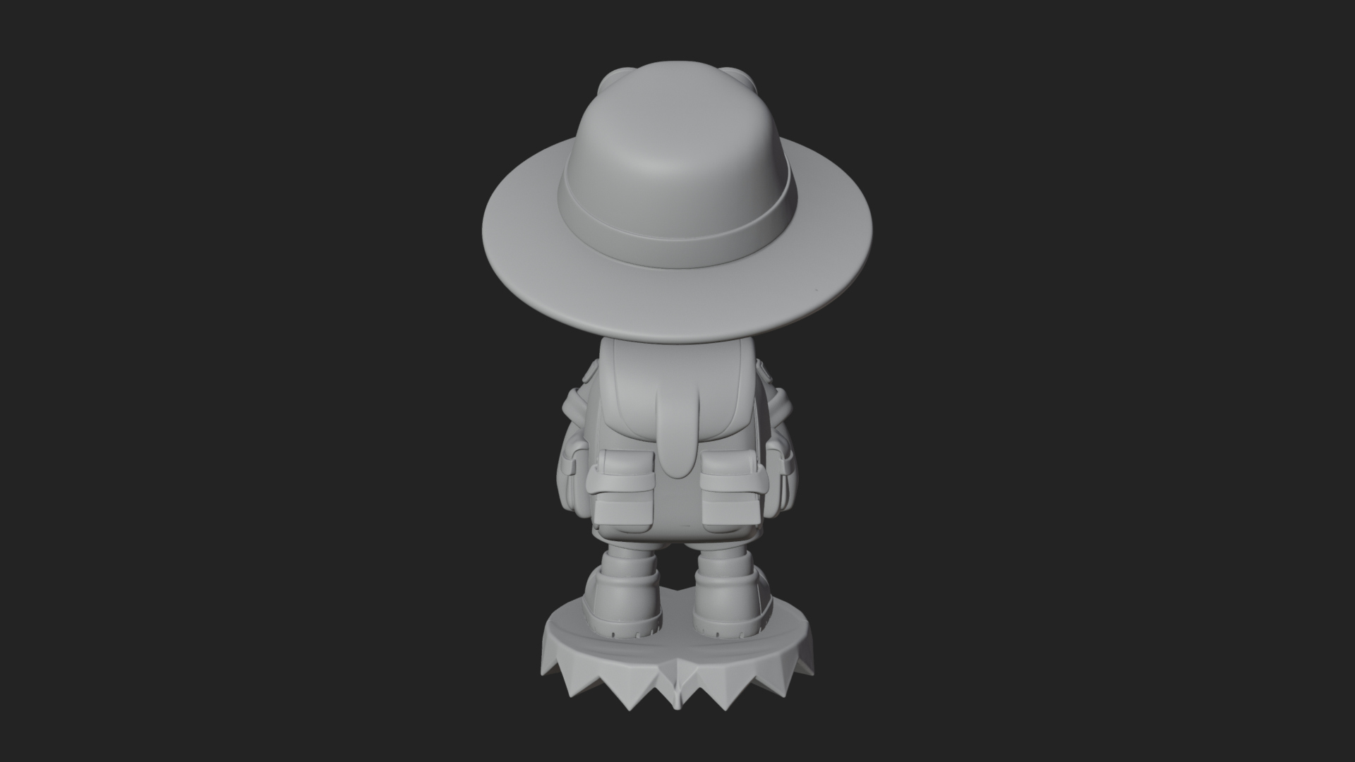 Chibi Safari Explorer Statue Design 4 3D Print Model 3D Model