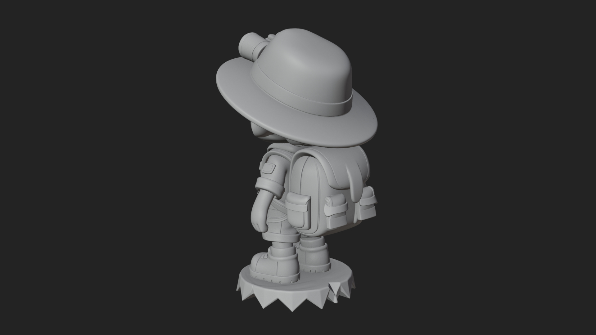 Chibi Safari Explorer Statue Design 4 3D Print Model 3D Model