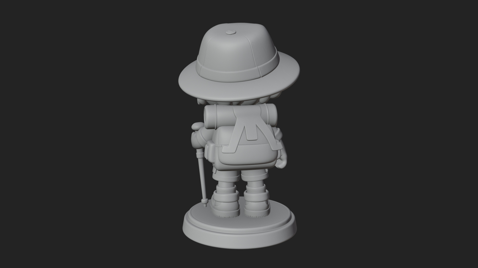 Chibi Safari Explorer Statue Design 5 3D Print Model 3D Model