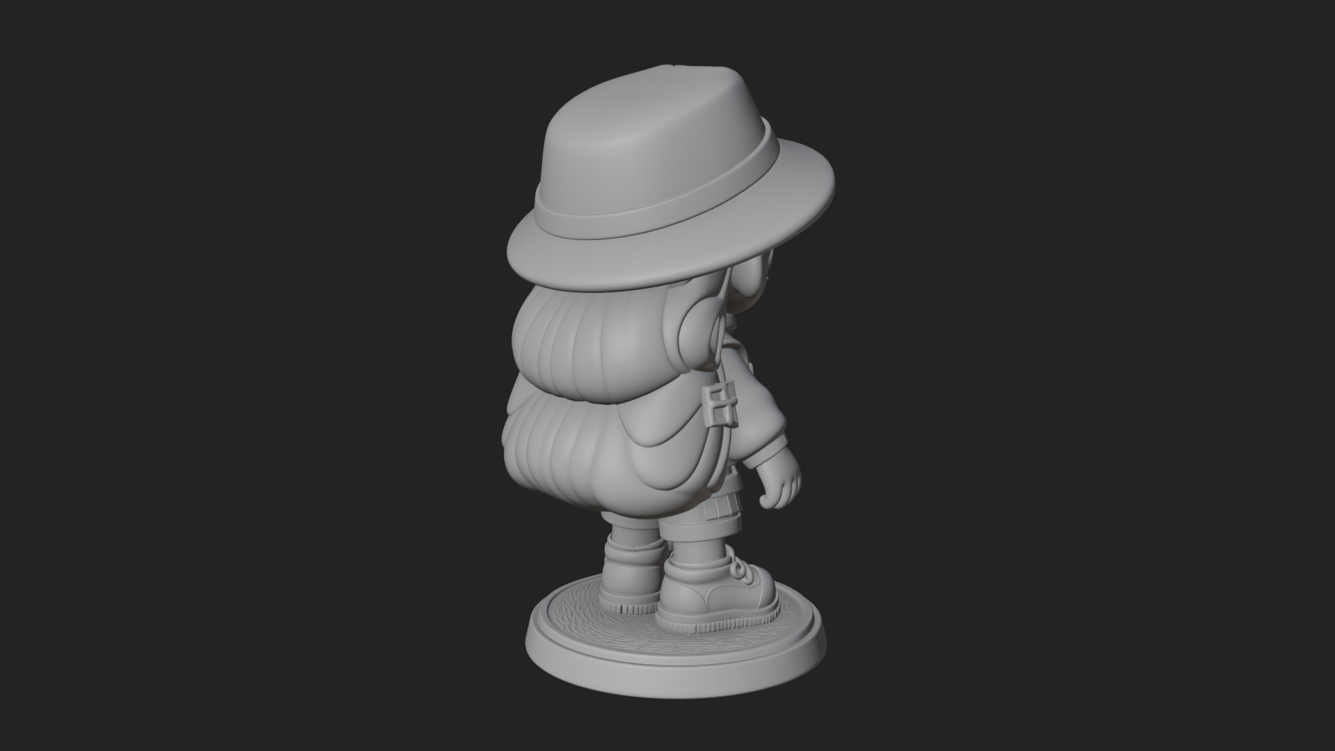 Chibi Safari Explorer Statue Design 6 3D Print Model 3D Model