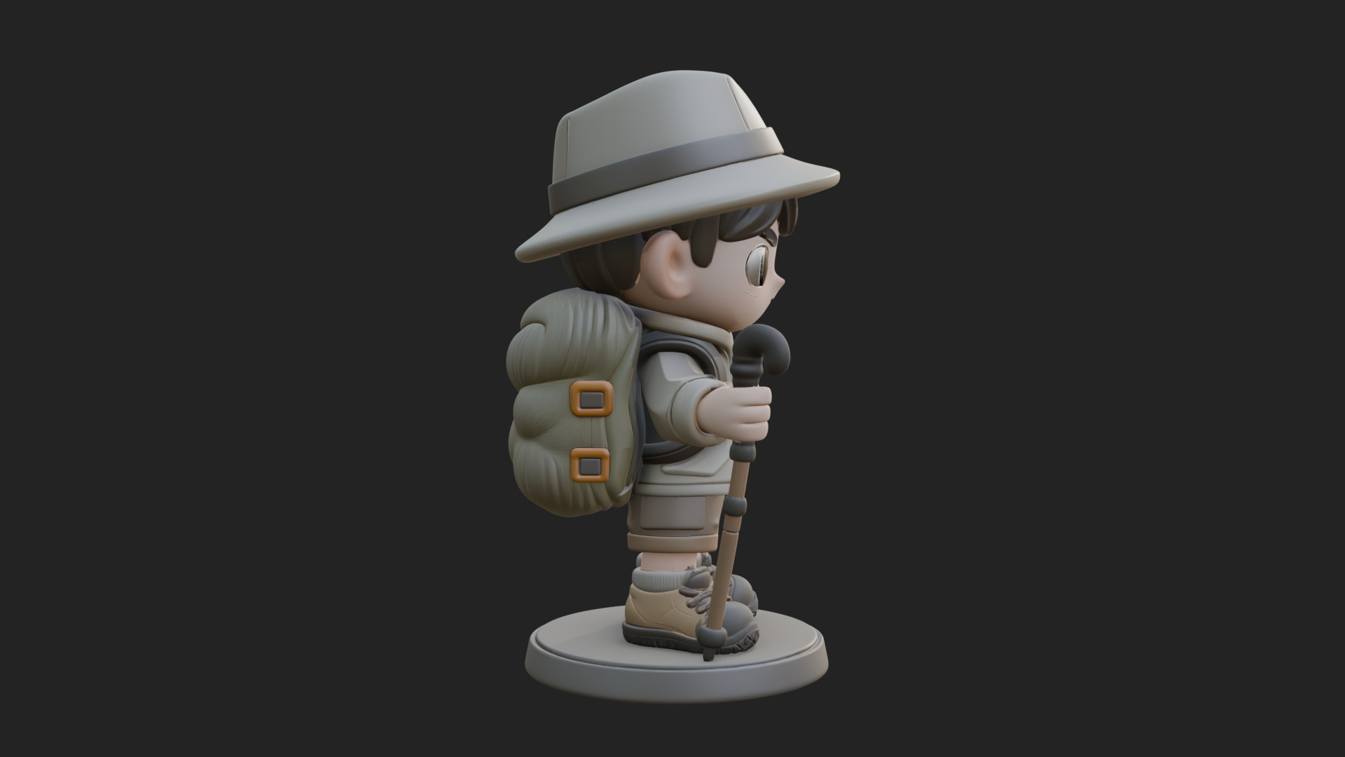 Chibi Safari Explorer Statue Design 7 3D Print Model 3D Model