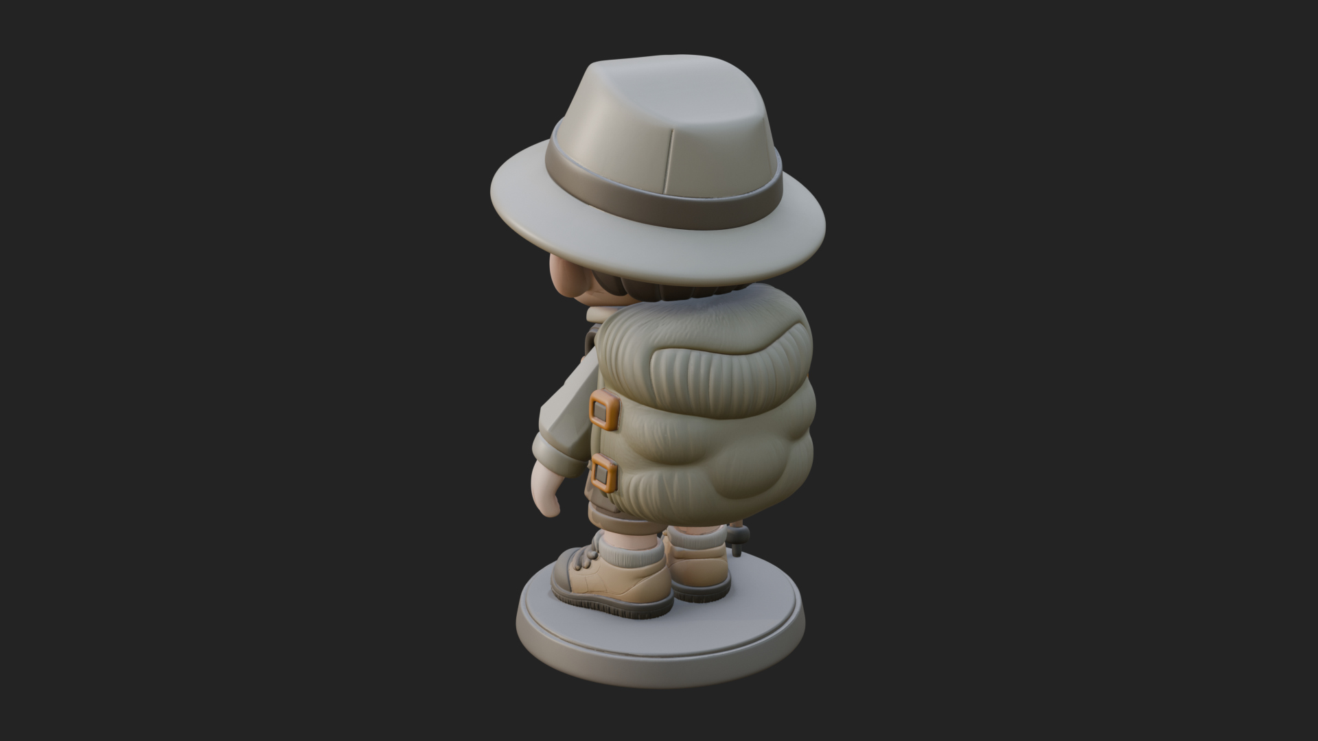 Chibi Safari Explorer Statue Design 7 3D Print Model 3D Model