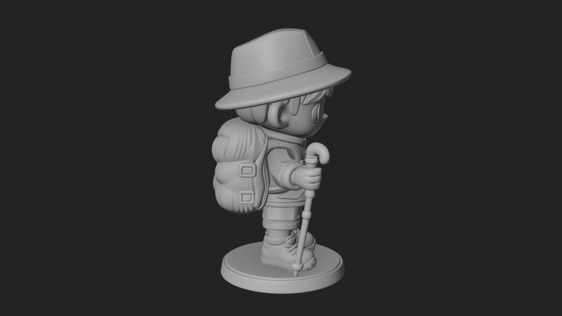 Chibi Safari Explorer Statue Design 7 3D Print Model 3D Model