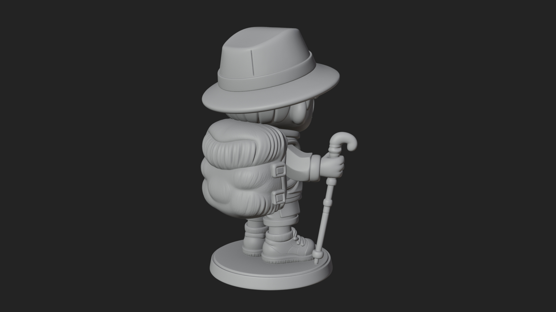Chibi Safari Explorer Statue Design 7 3D Print Model 3D Model
