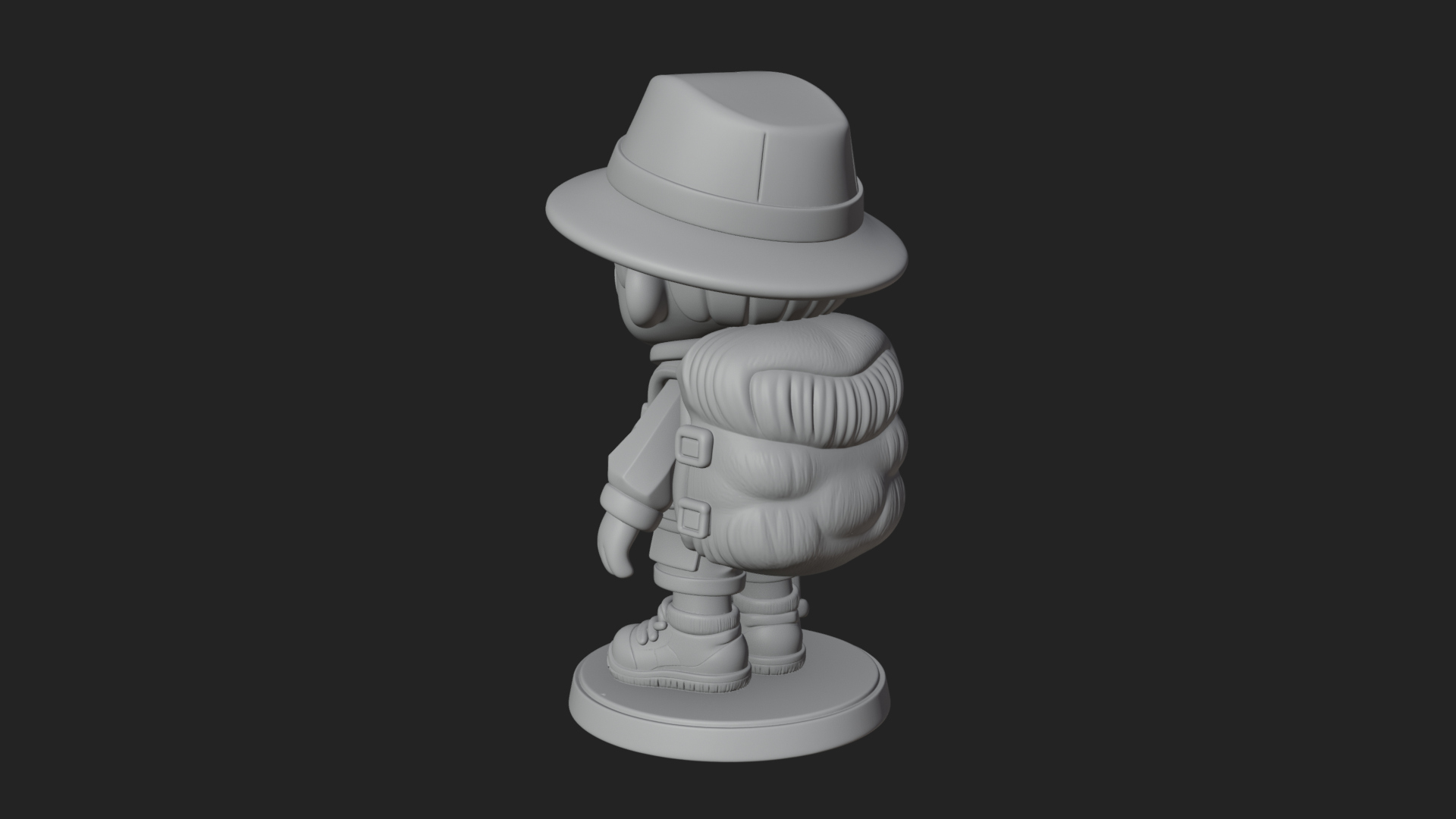 Chibi Safari Explorer Statue Design 7 3D Print Model 3D Model