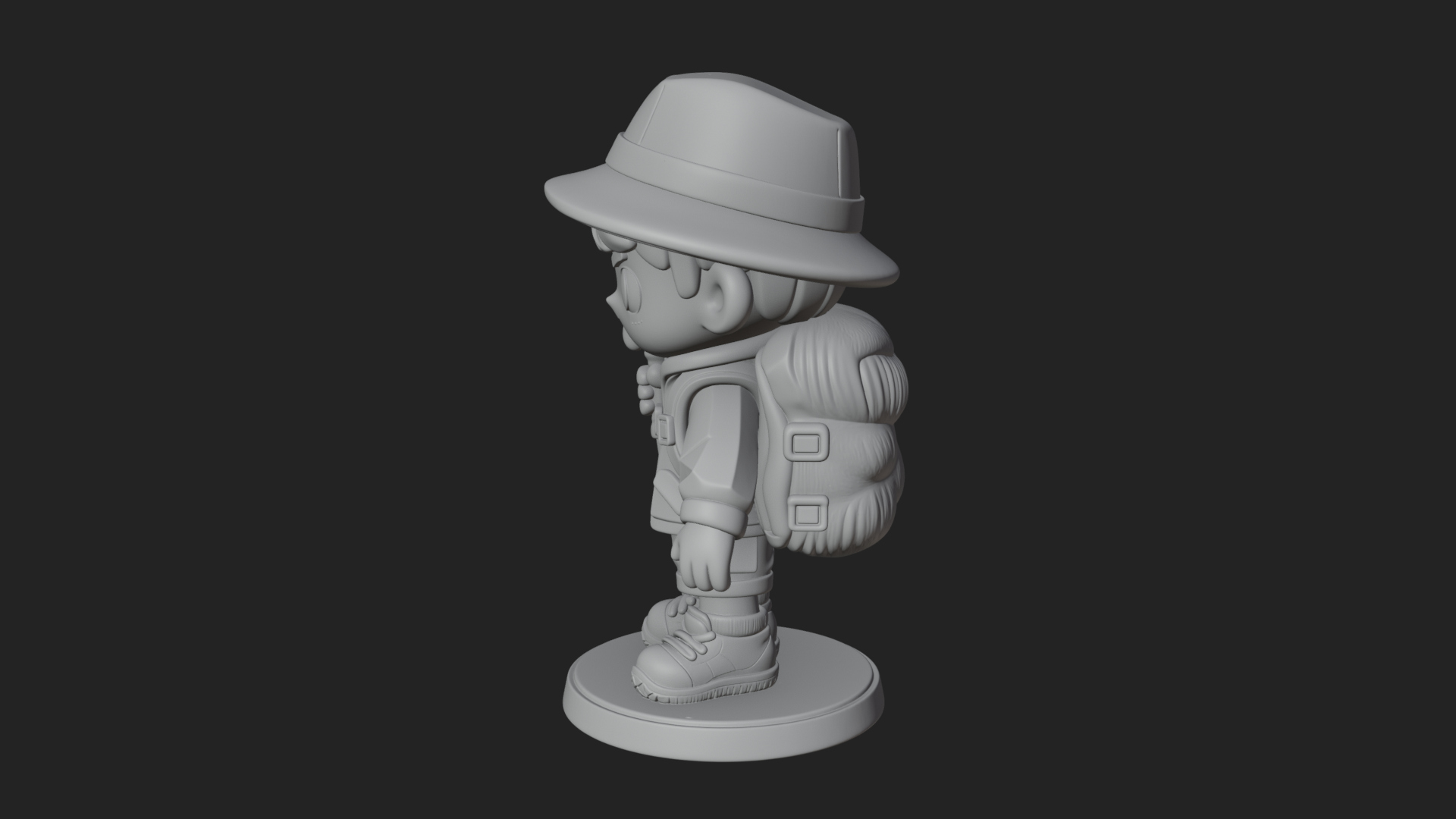 Chibi Safari Explorer Statue Design 7 3D Print Model 3D Model