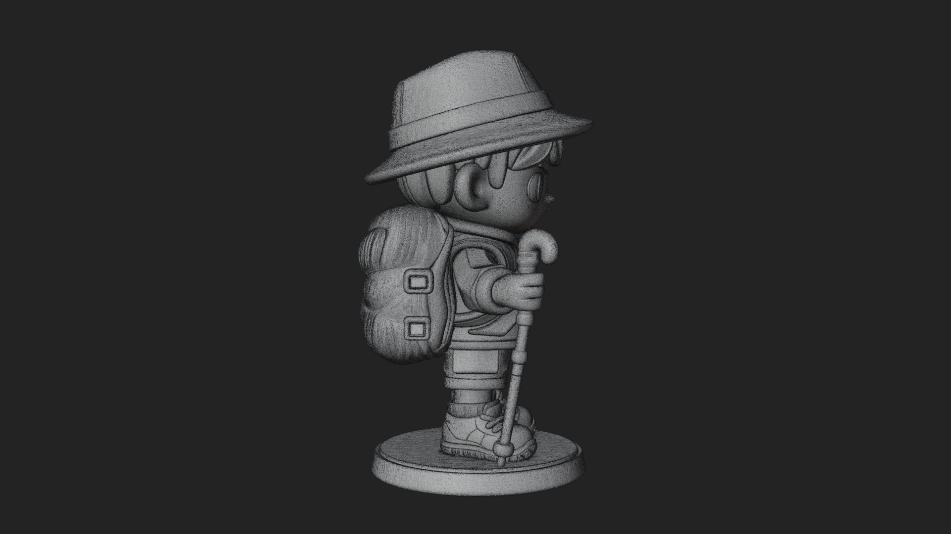 Chibi Safari Explorer Statue Design 7 3D Print Model 3D Model