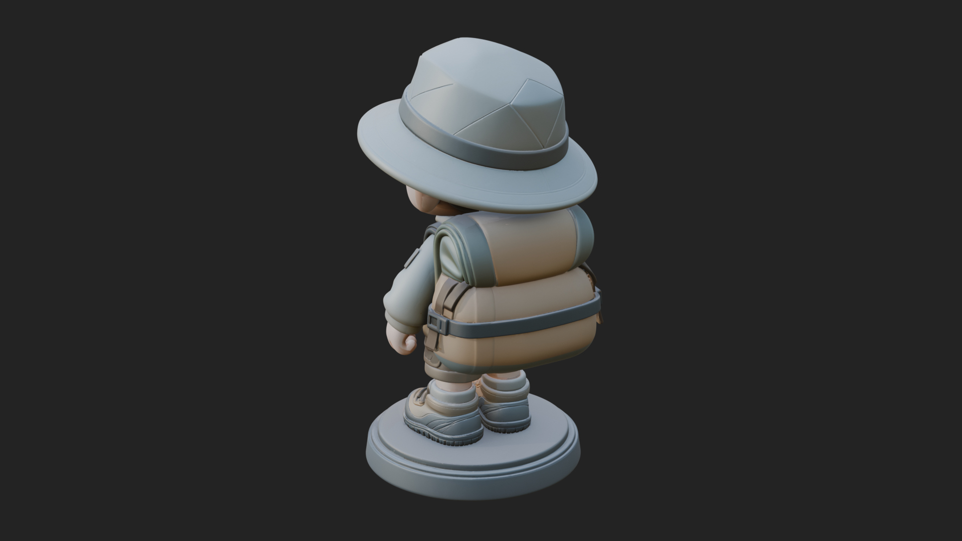 Chibi Safari Explorer Statue Design 8 3D Print Model 3D Model
