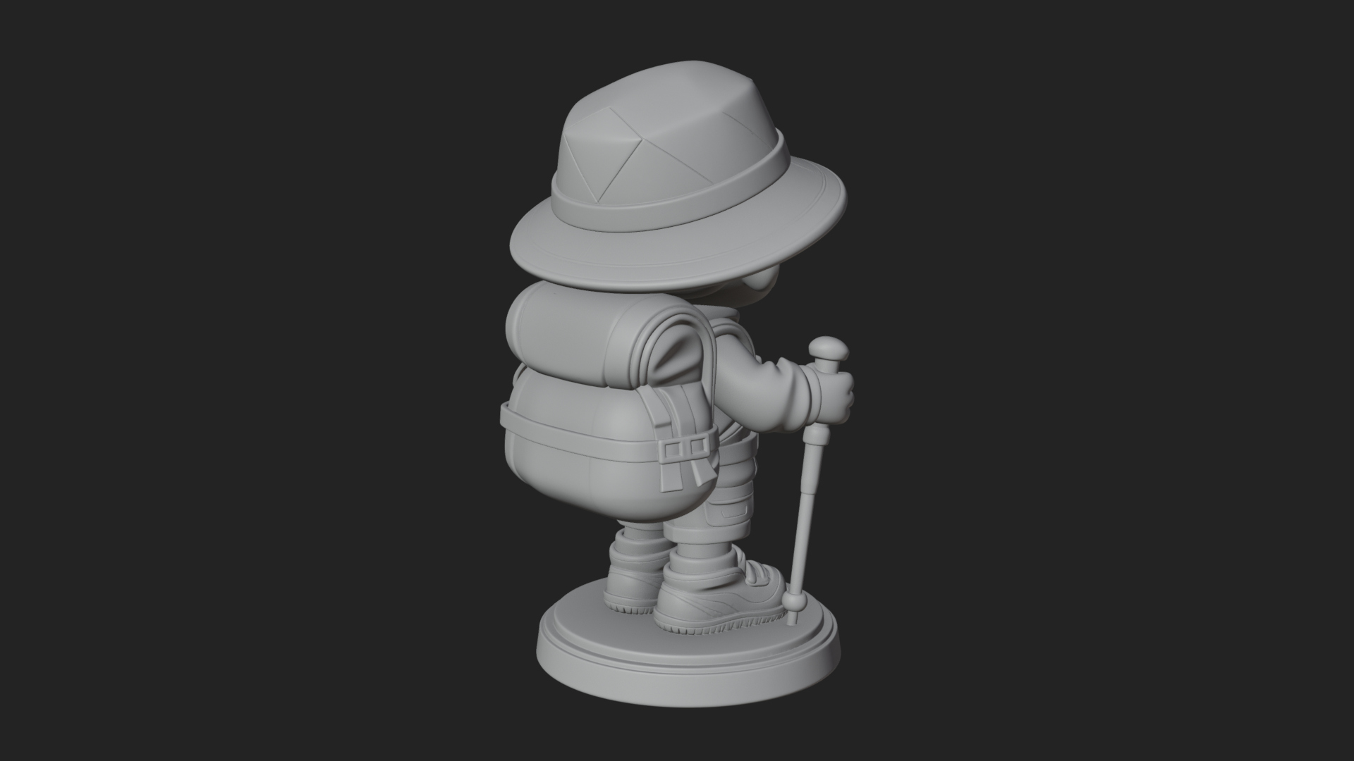 Chibi Safari Explorer Statue Design 8 3D Print Model 3D Model