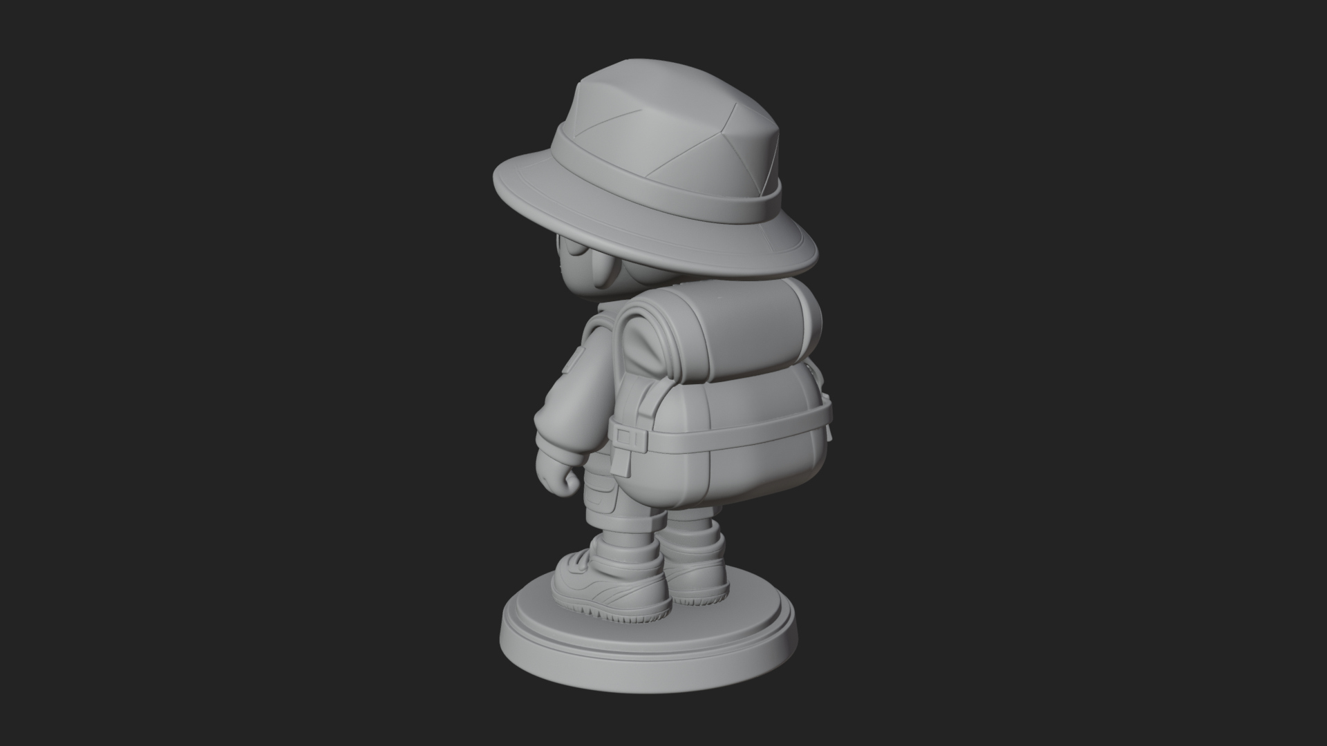 Chibi Safari Explorer Statue Design 8 3D Print Model 3D Model