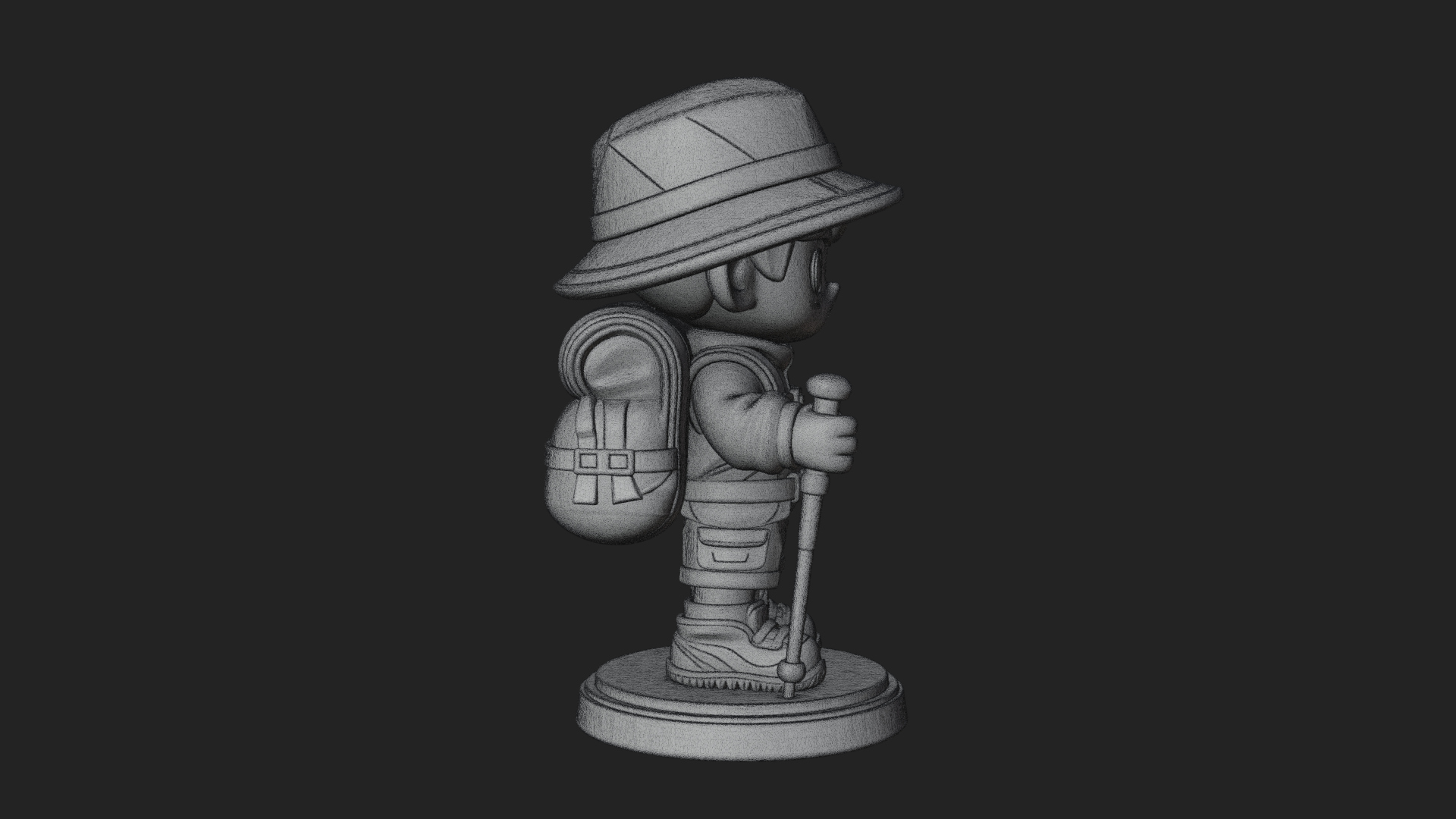 Chibi Safari Explorer Statue Design 8 3D Print Model 3D Model