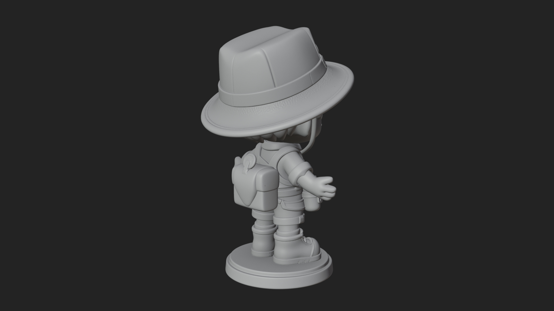 Chibi Safari Explorer Statue Design 9 3D Print Model 3D Model