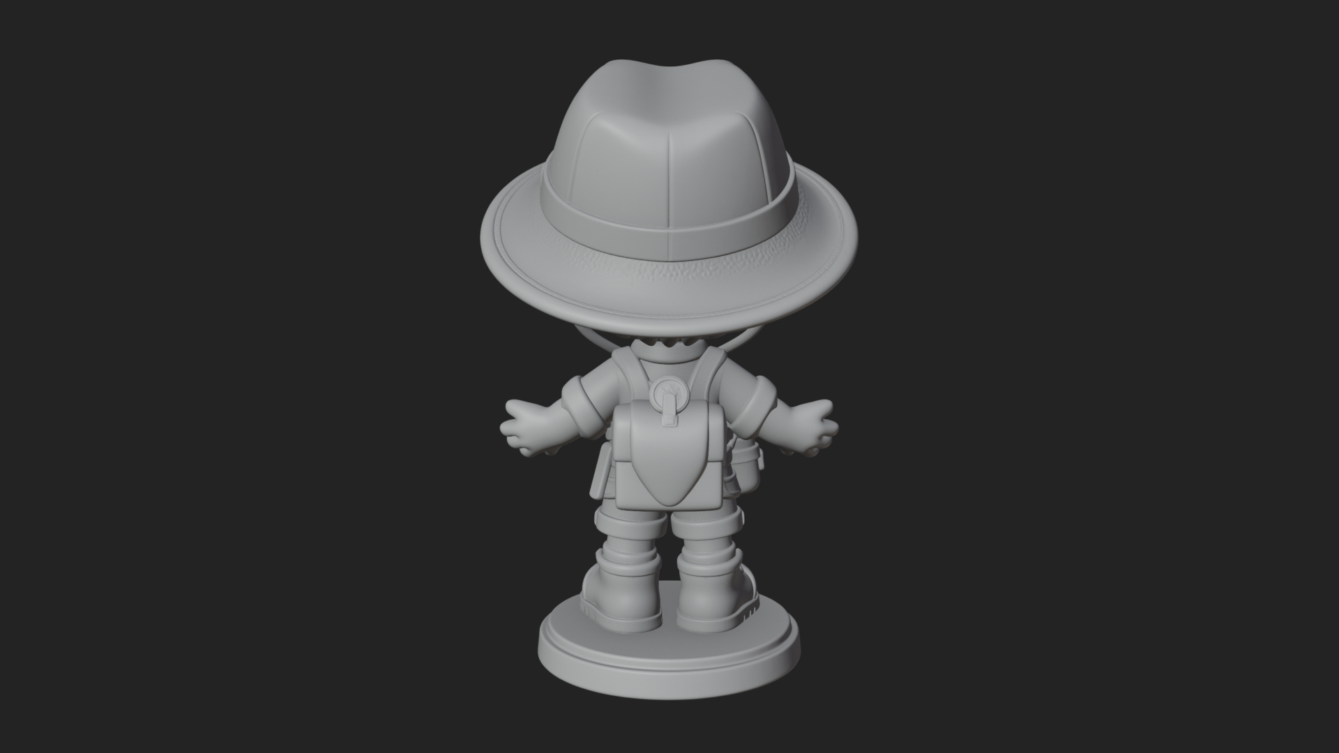 Chibi Safari Explorer Statue Design 9 3D Print Model 3D Model