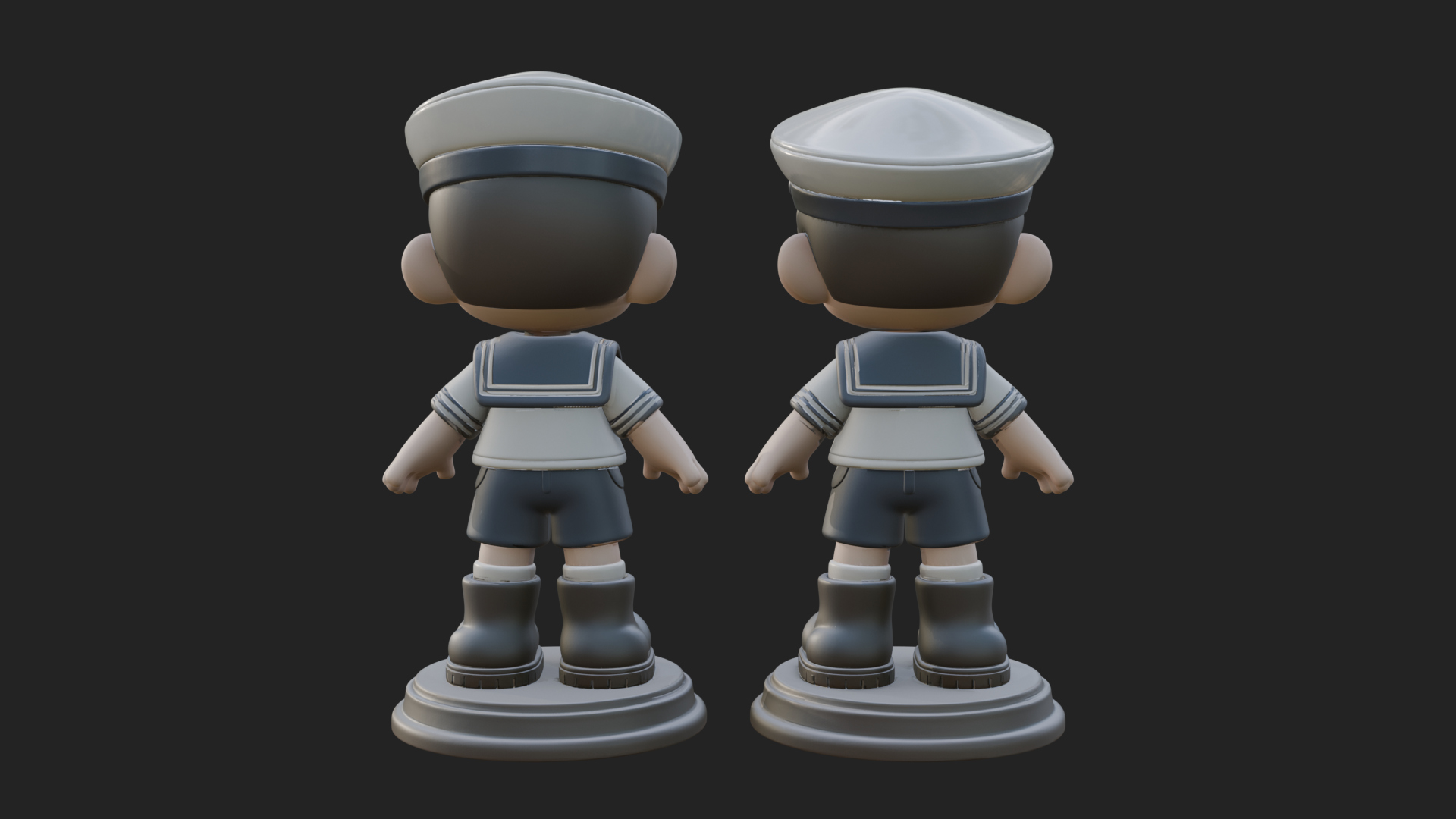 Chibi Sailor Boy Statue Design 1 3D Print Model 3D Model