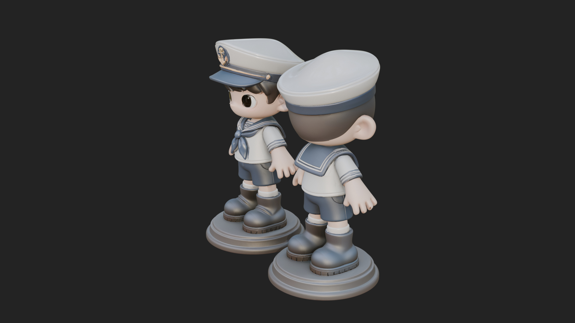 Chibi Sailor Boy Statue Design 1 3D Print Model 3D Model