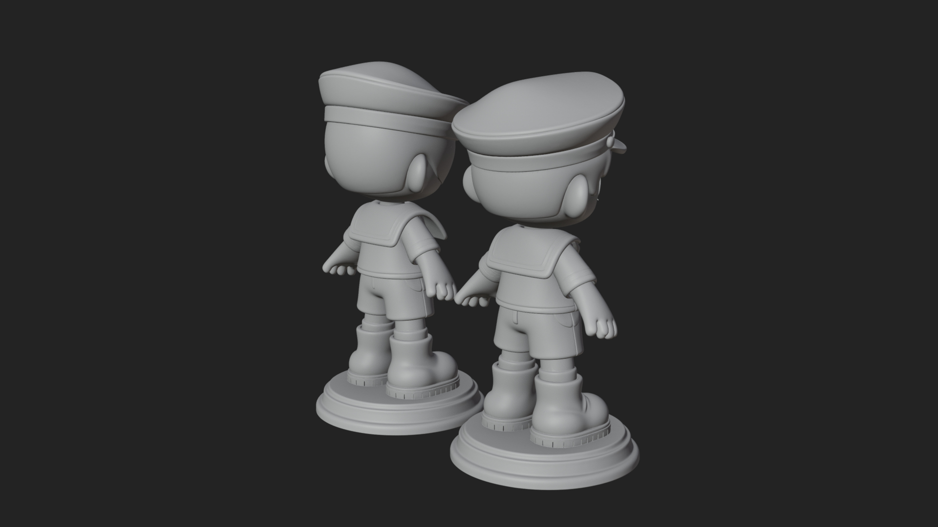 Chibi Sailor Boy Statue Design 1 3D Print Model 3D Model