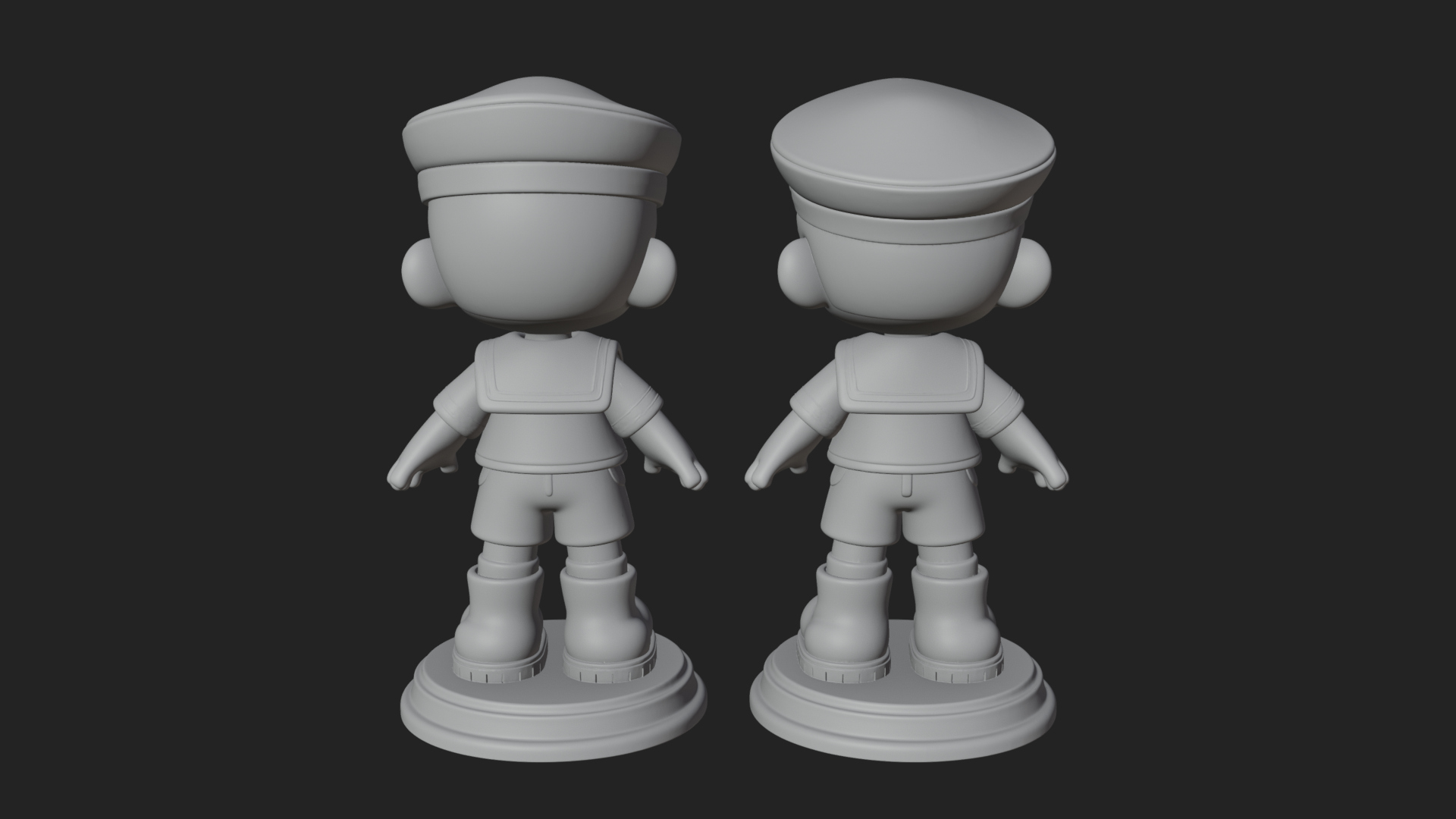 Chibi Sailor Boy Statue Design 1 3D Print Model 3D Model