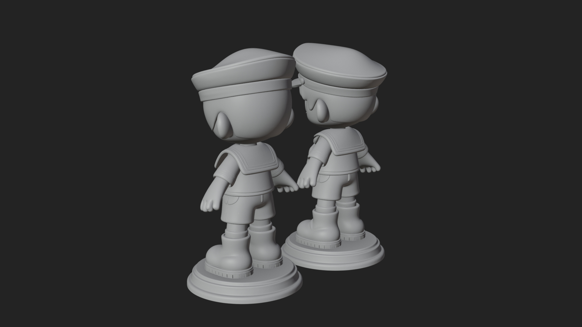 Chibi Sailor Boy Statue Design 1 3D Print Model 3D Model