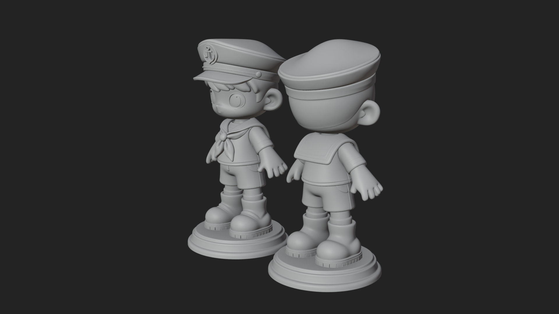 Chibi Sailor Boy Statue Design 1 3D Print Model 3D Model