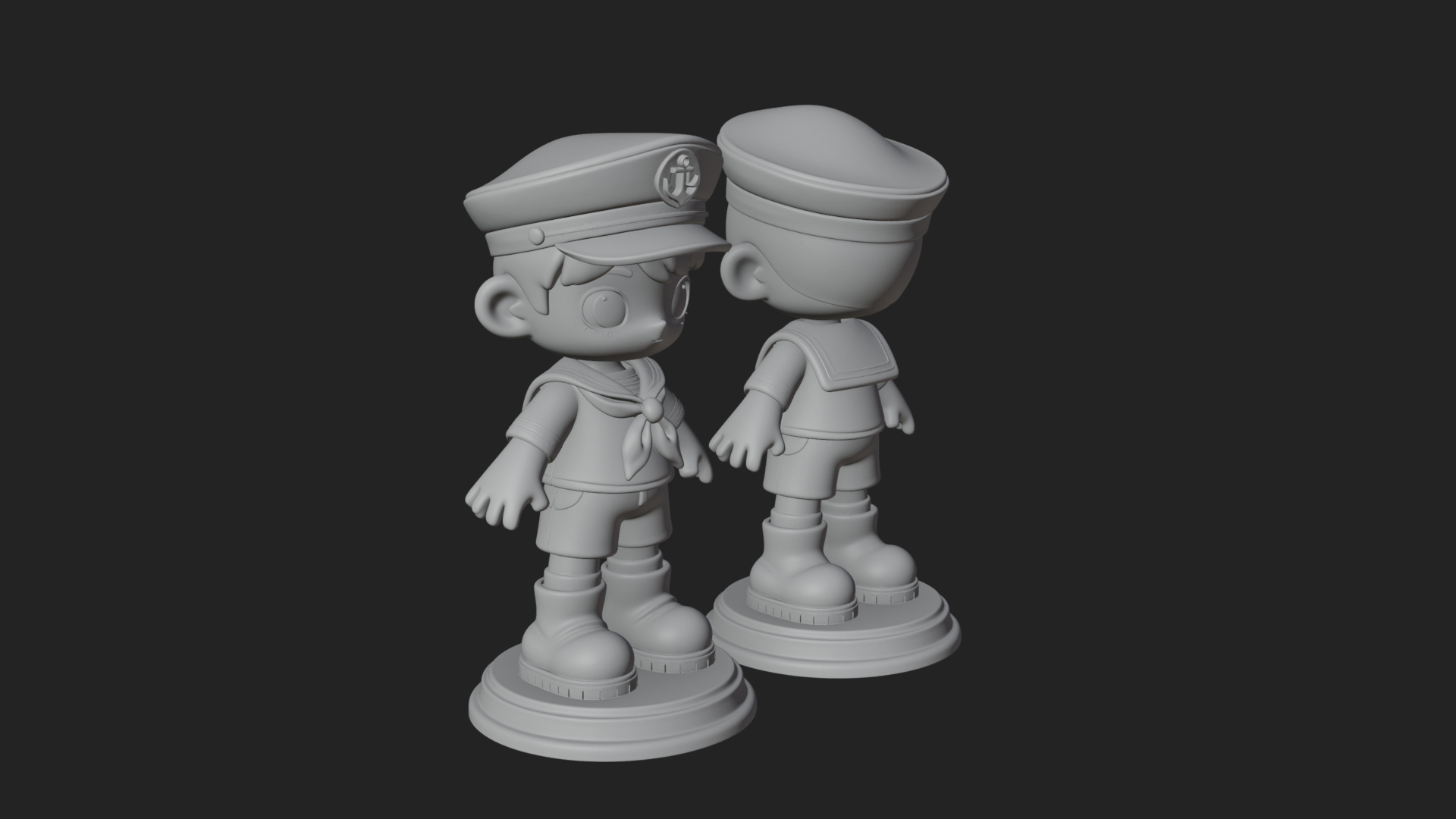 Chibi Sailor Boy Statue Design 1 3D Print Model 3D Model
