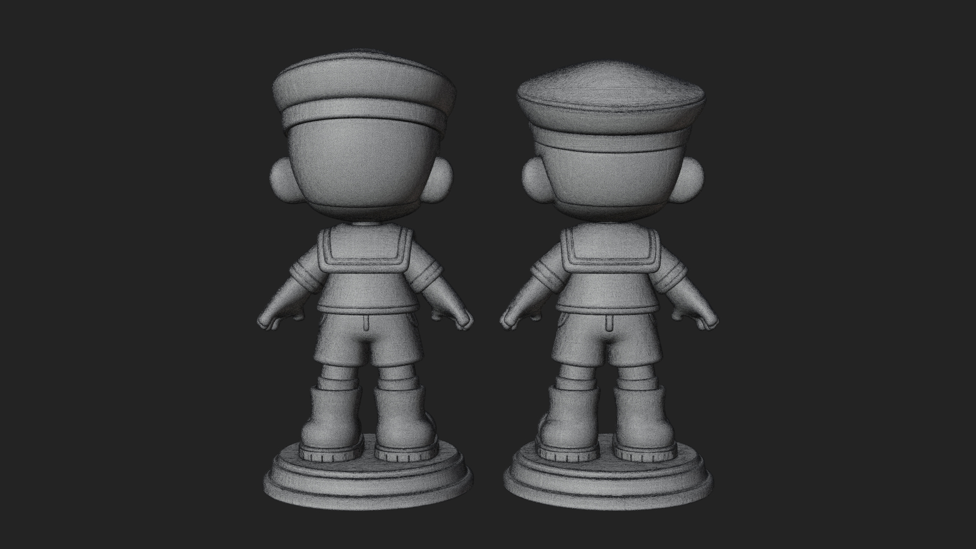 Chibi Sailor Boy Statue Design 1 3D Print Model 3D Model