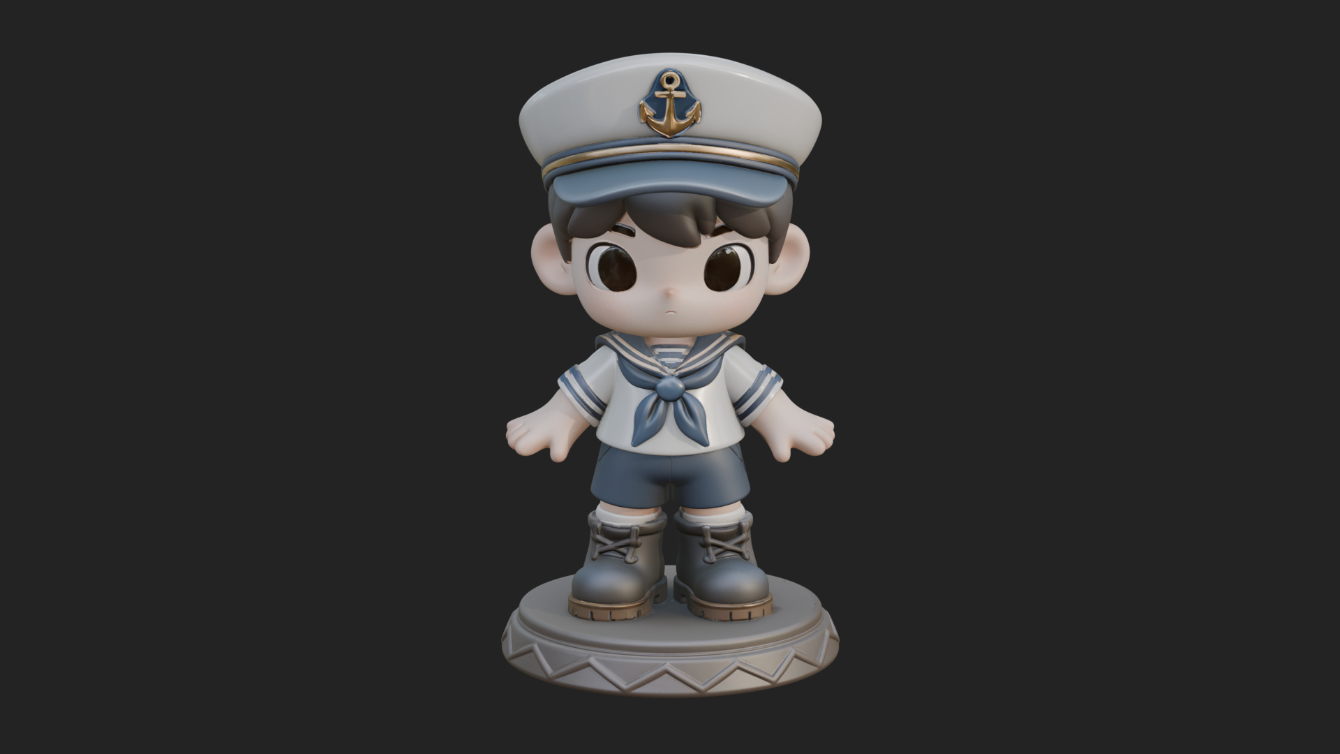 Chibi Sailor Boy Statue Design 2 3D Print Model 3D Model