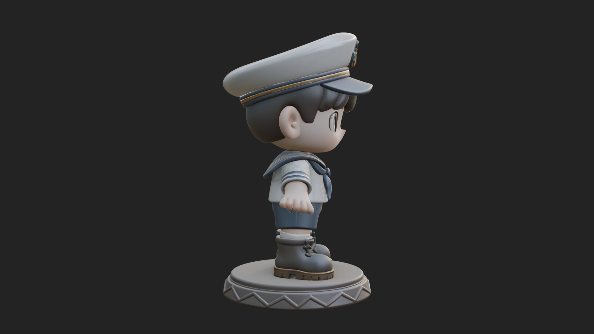 Chibi Sailor Boy Statue Design 2 3D Print Model 3D Model