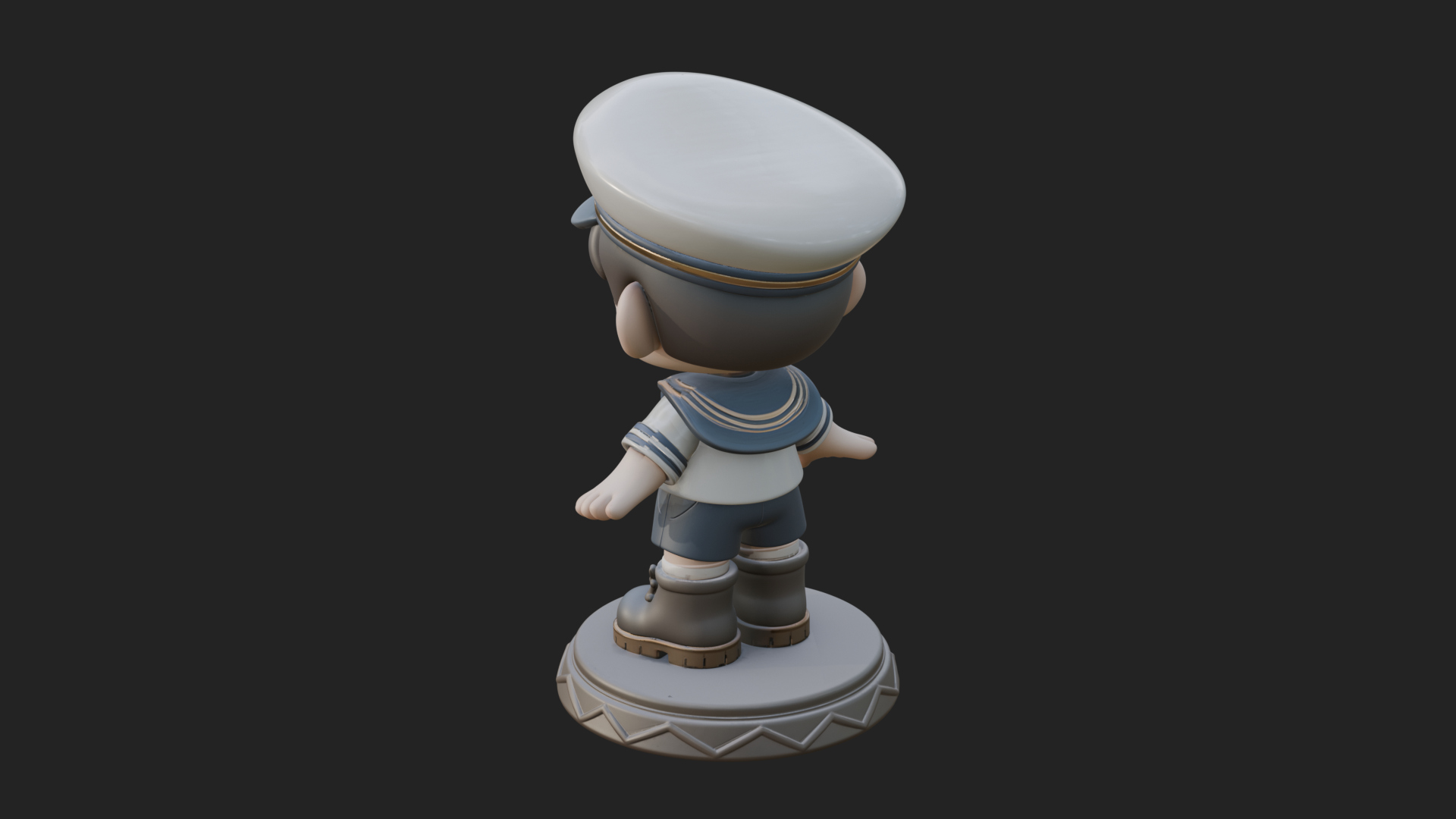 Chibi Sailor Boy Statue Design 2 3D Print Model 3D Model