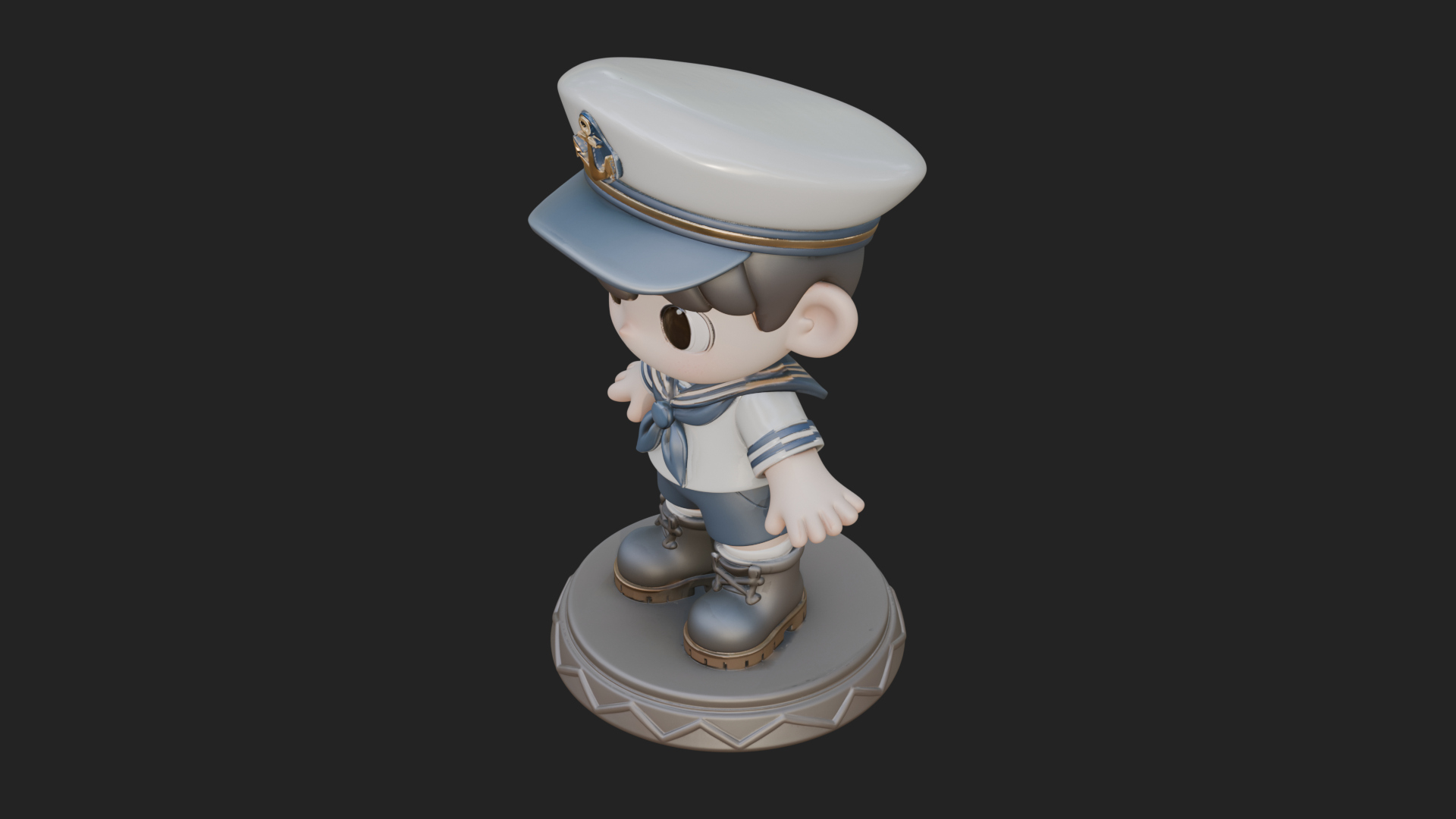 Chibi Sailor Boy Statue Design 2 3D Print Model 3D Model