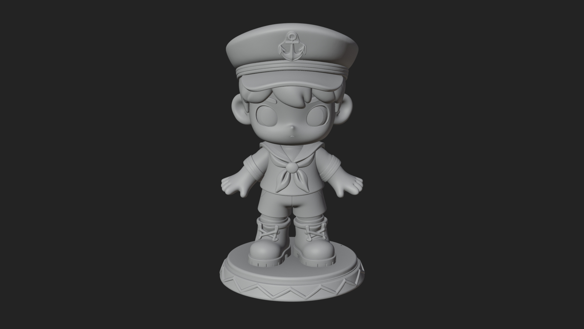 Chibi Sailor Boy Statue Design 2 3D Print Model 3D Model