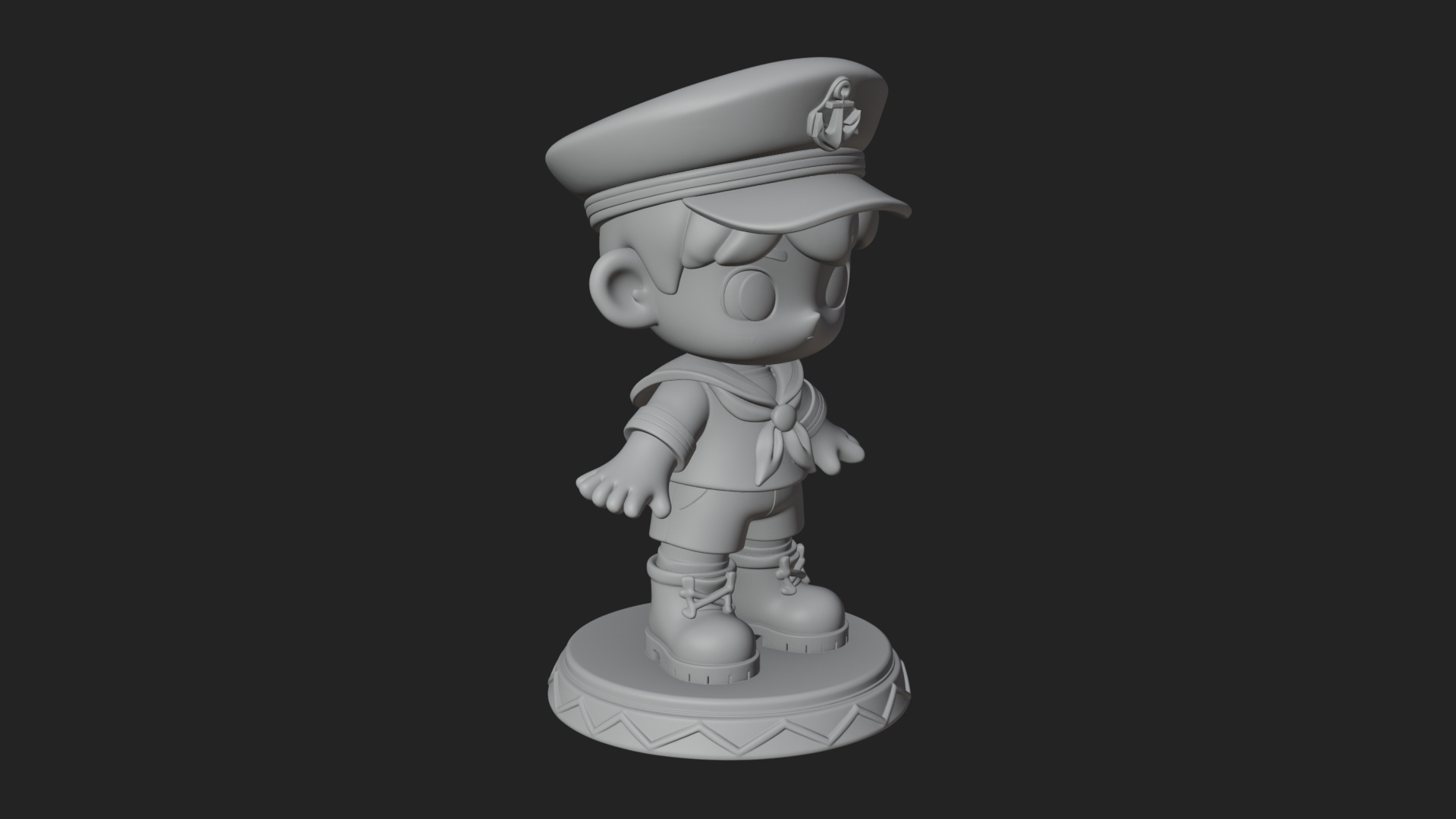 Chibi Sailor Boy Statue Design 2 3D Print Model 3D Model