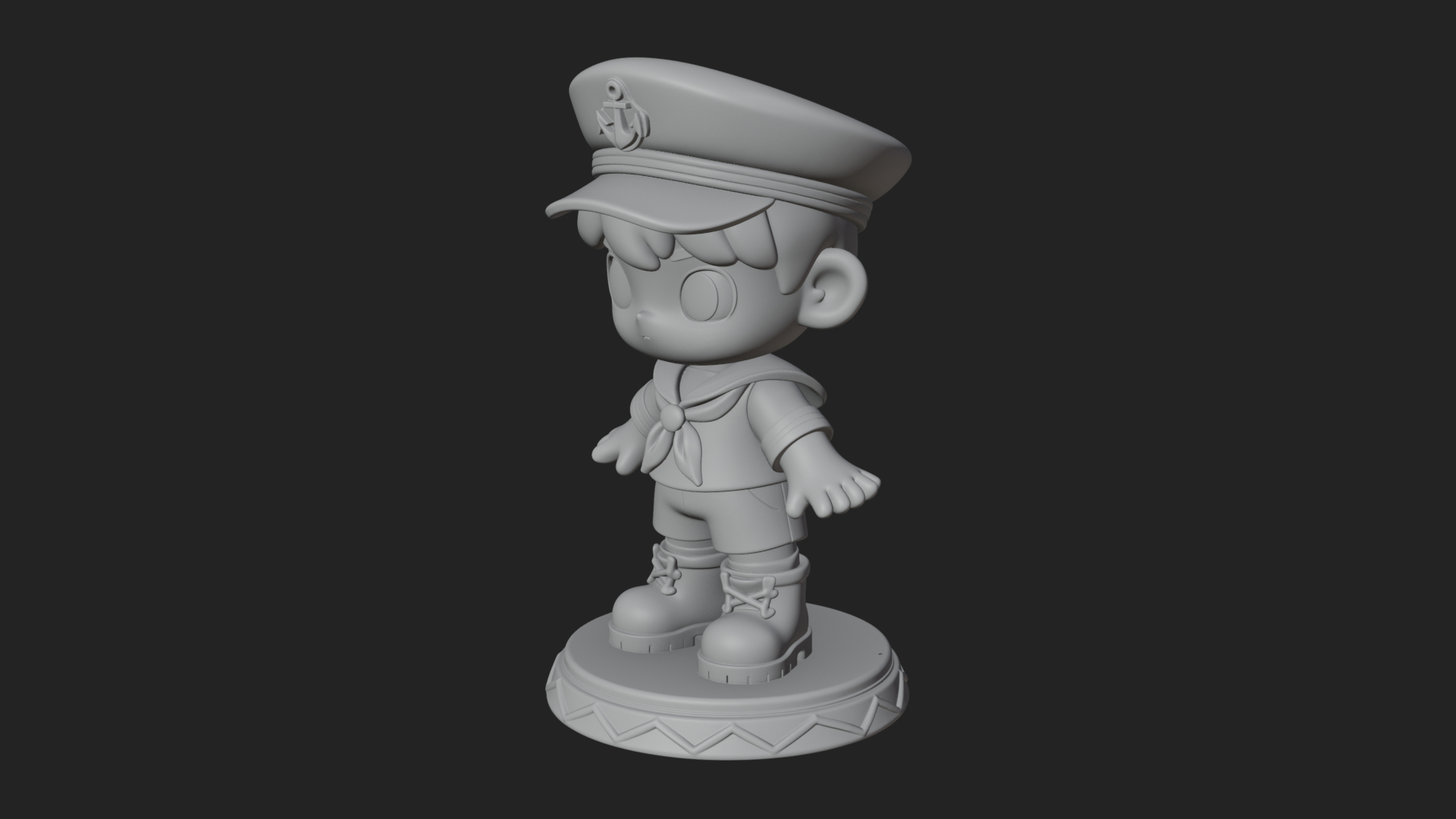 Chibi Sailor Boy Statue Design 2 3D Print Model 3D Model