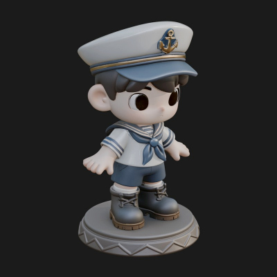 Chibi Sailor Boy Statue Design 2 3D Print Model
