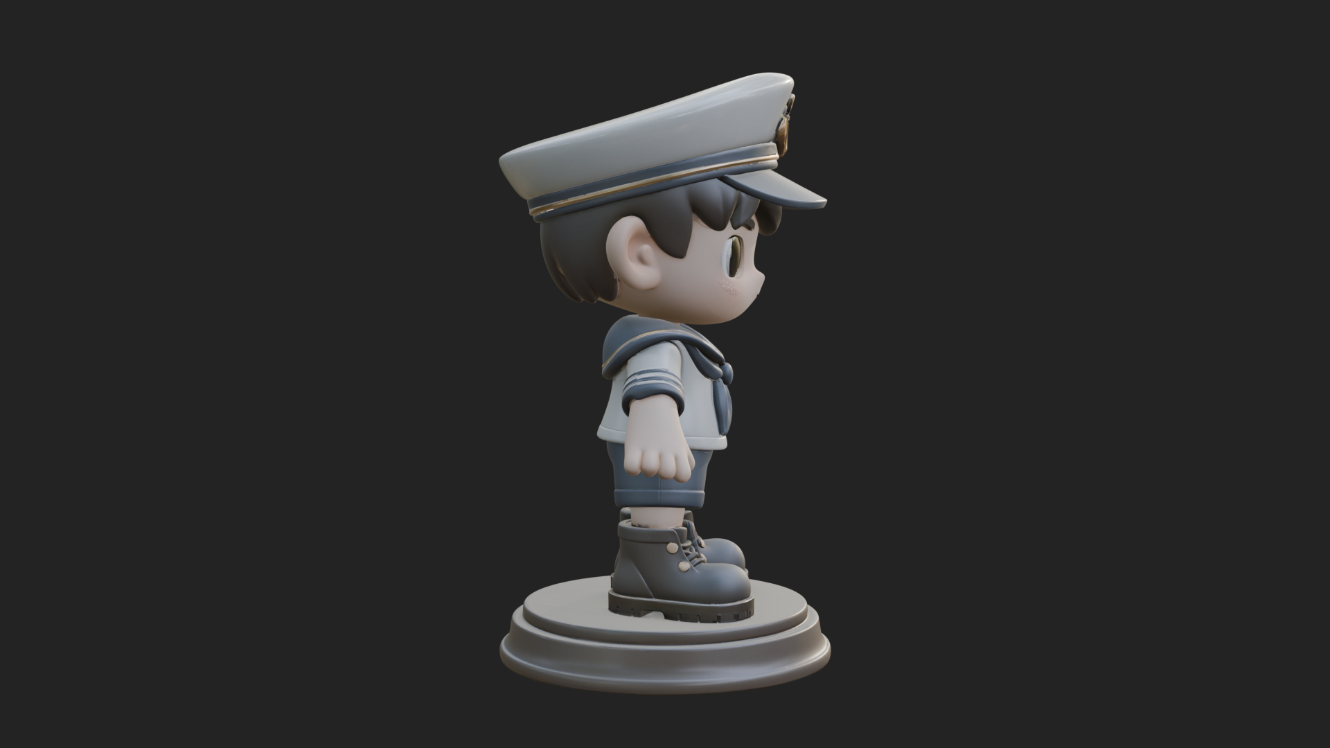 Chibi Sailor Boy Statue Design 3 3D Print Model 3D Model