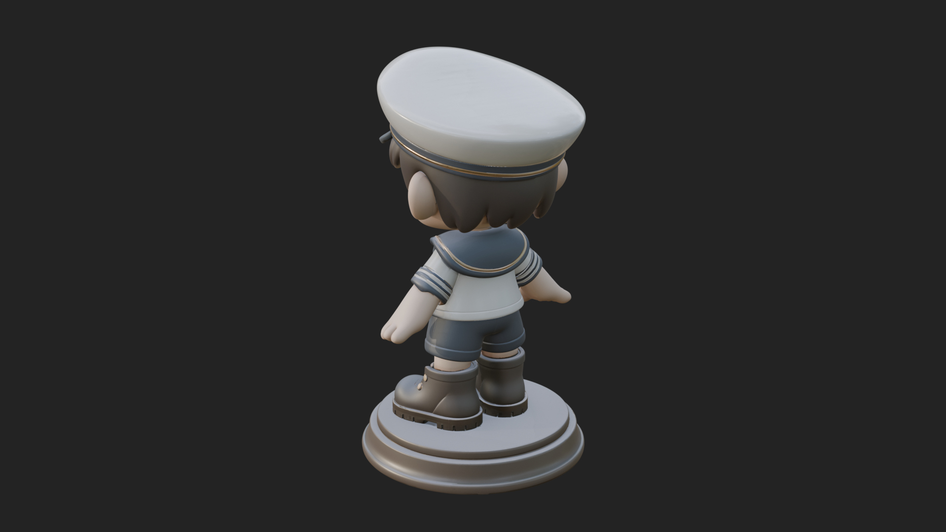 Chibi Sailor Boy Statue Design 3 3D Print Model 3D Model