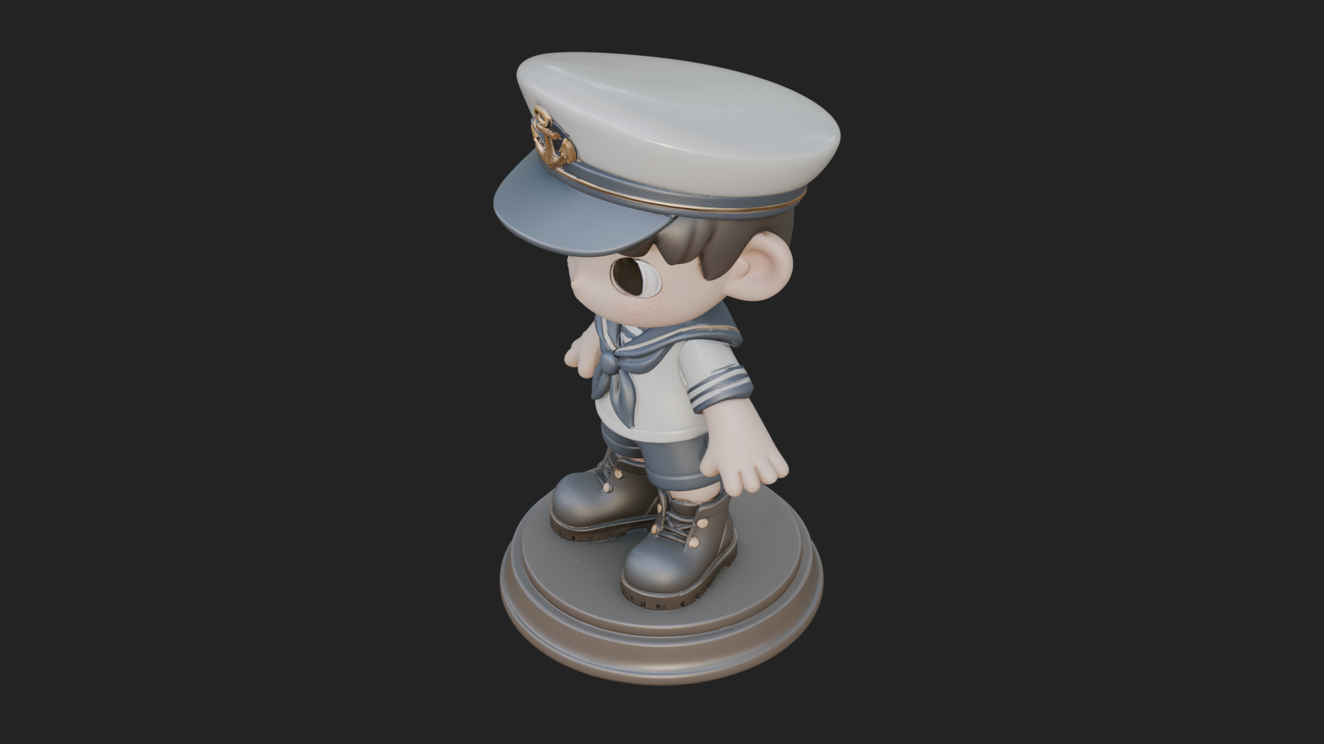 Chibi Sailor Boy Statue Design 3 3D Print Model 3D Model