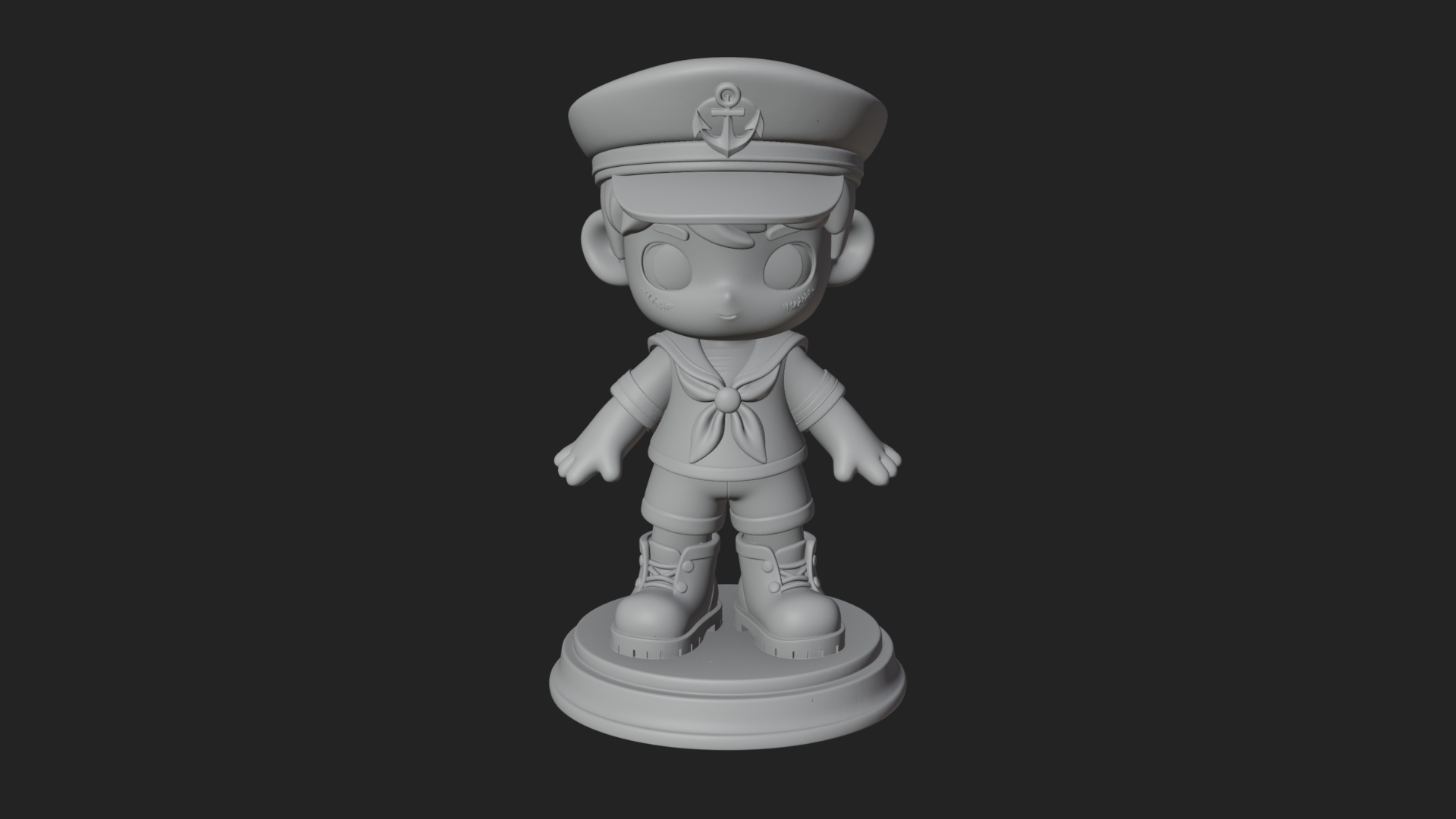 Chibi Sailor Boy Statue Design 3 3D Print Model 3D Model