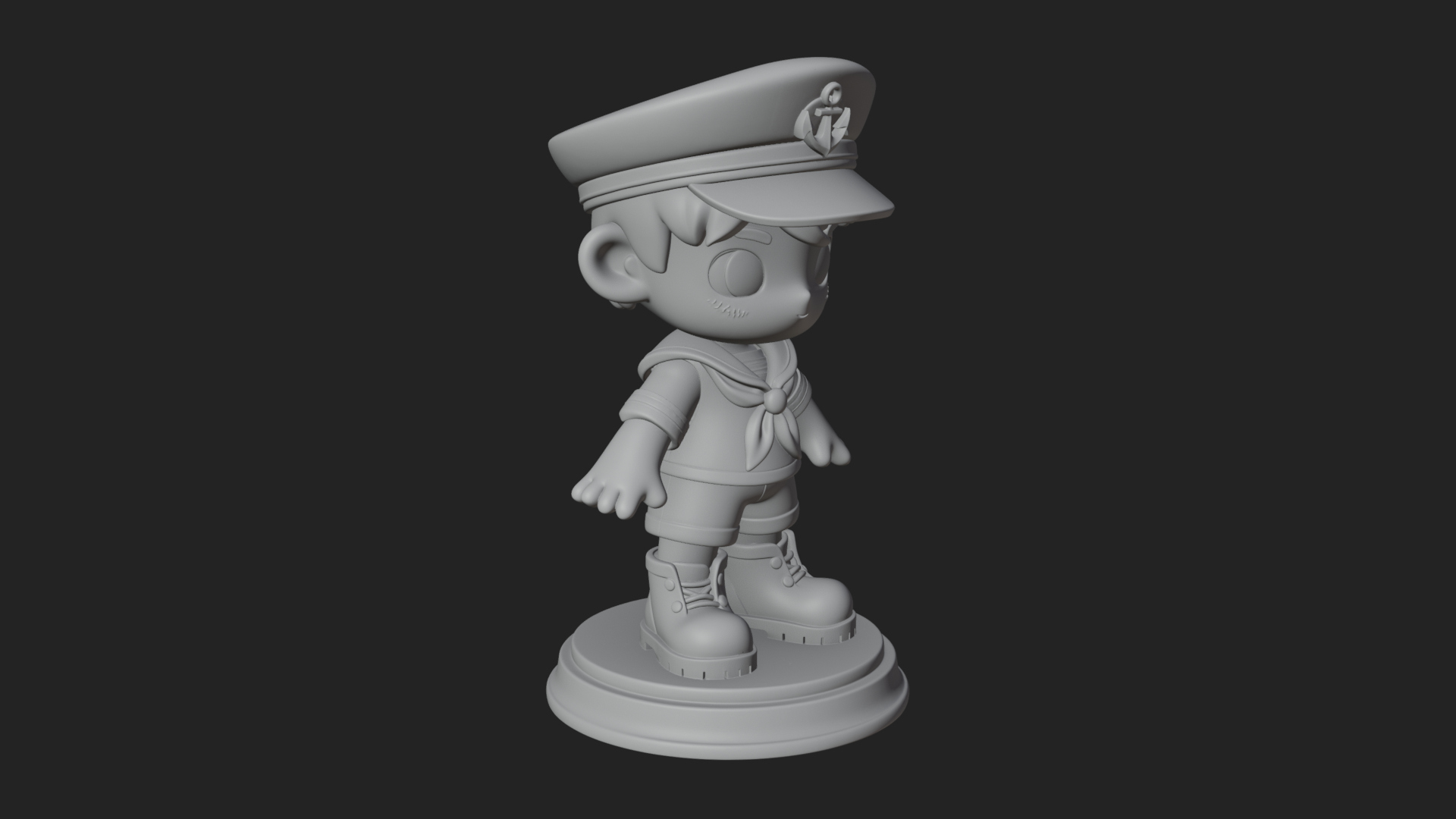 Chibi Sailor Boy Statue Design 3 3D Print Model 3D Model