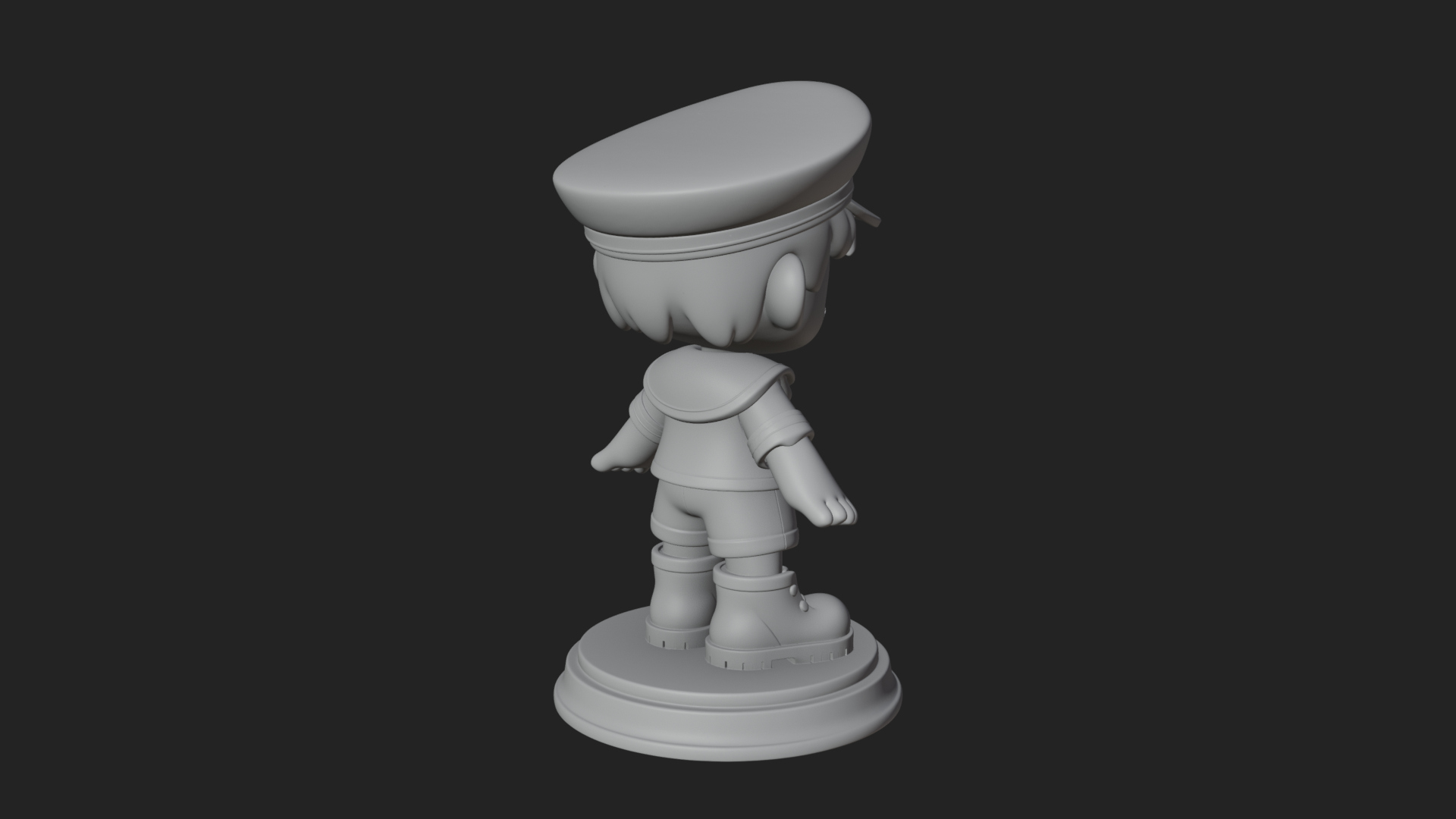 Chibi Sailor Boy Statue Design 3 3D Print Model 3D Model